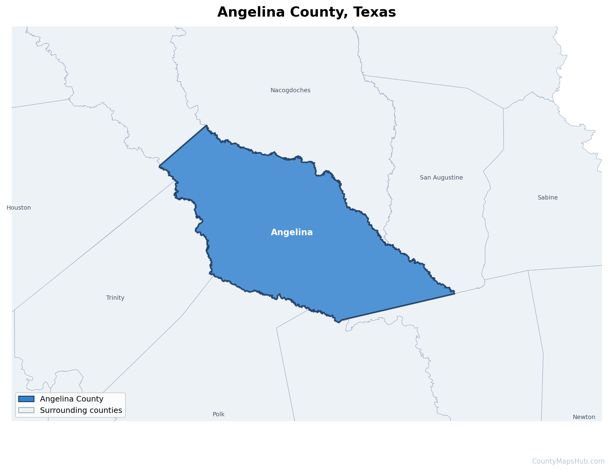 Angelina County map