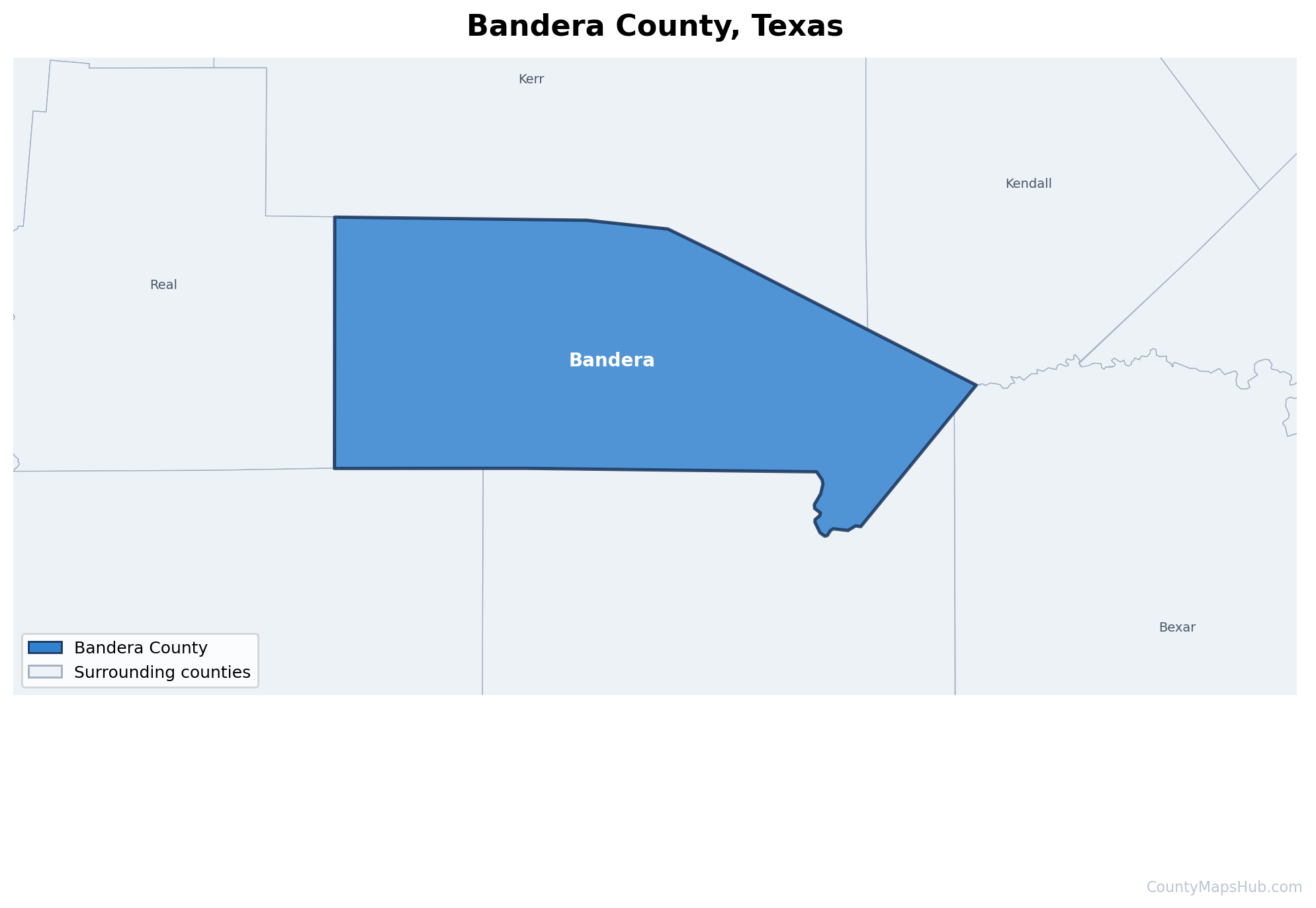 Bandera County map