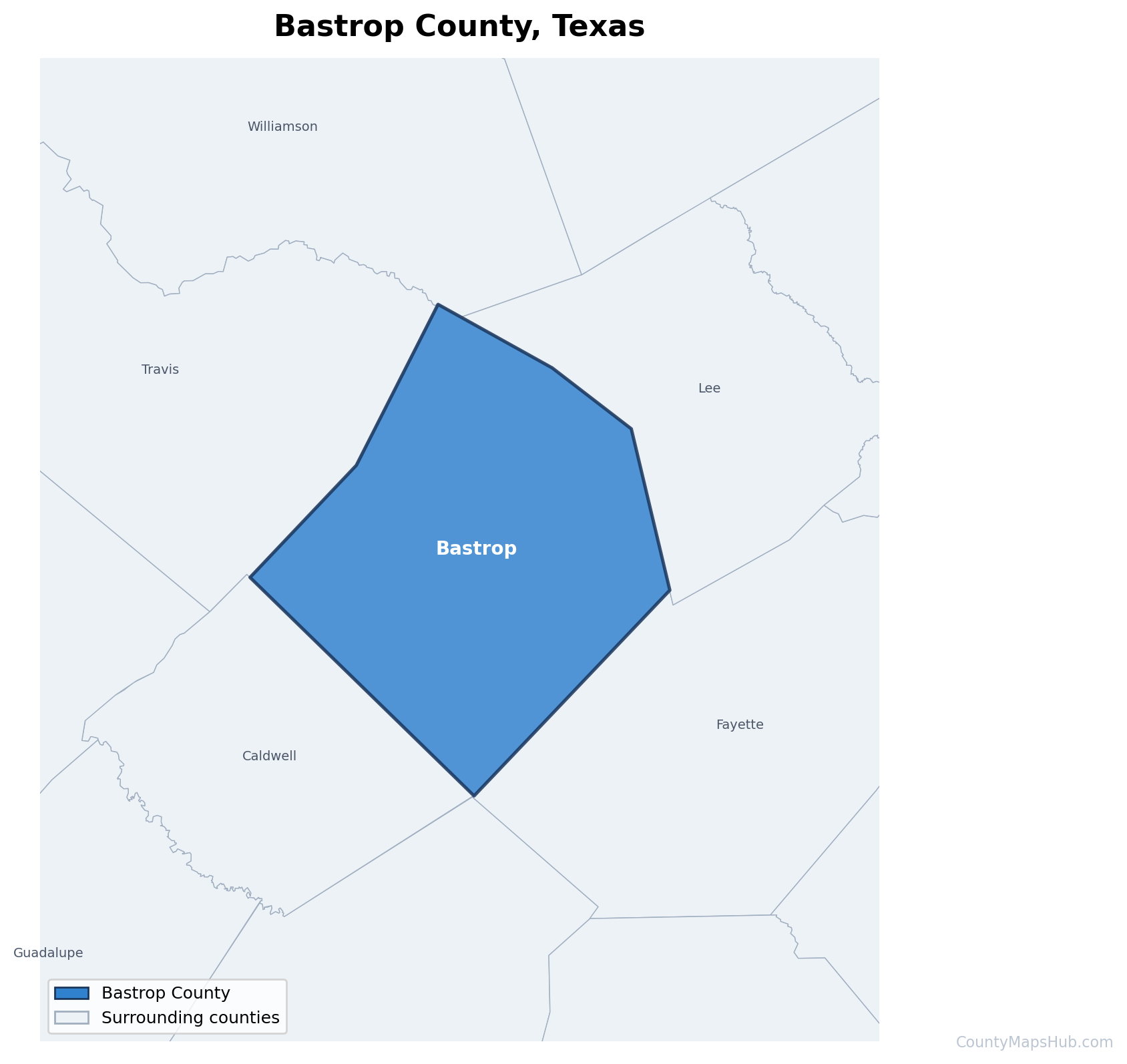 Bastrop County map