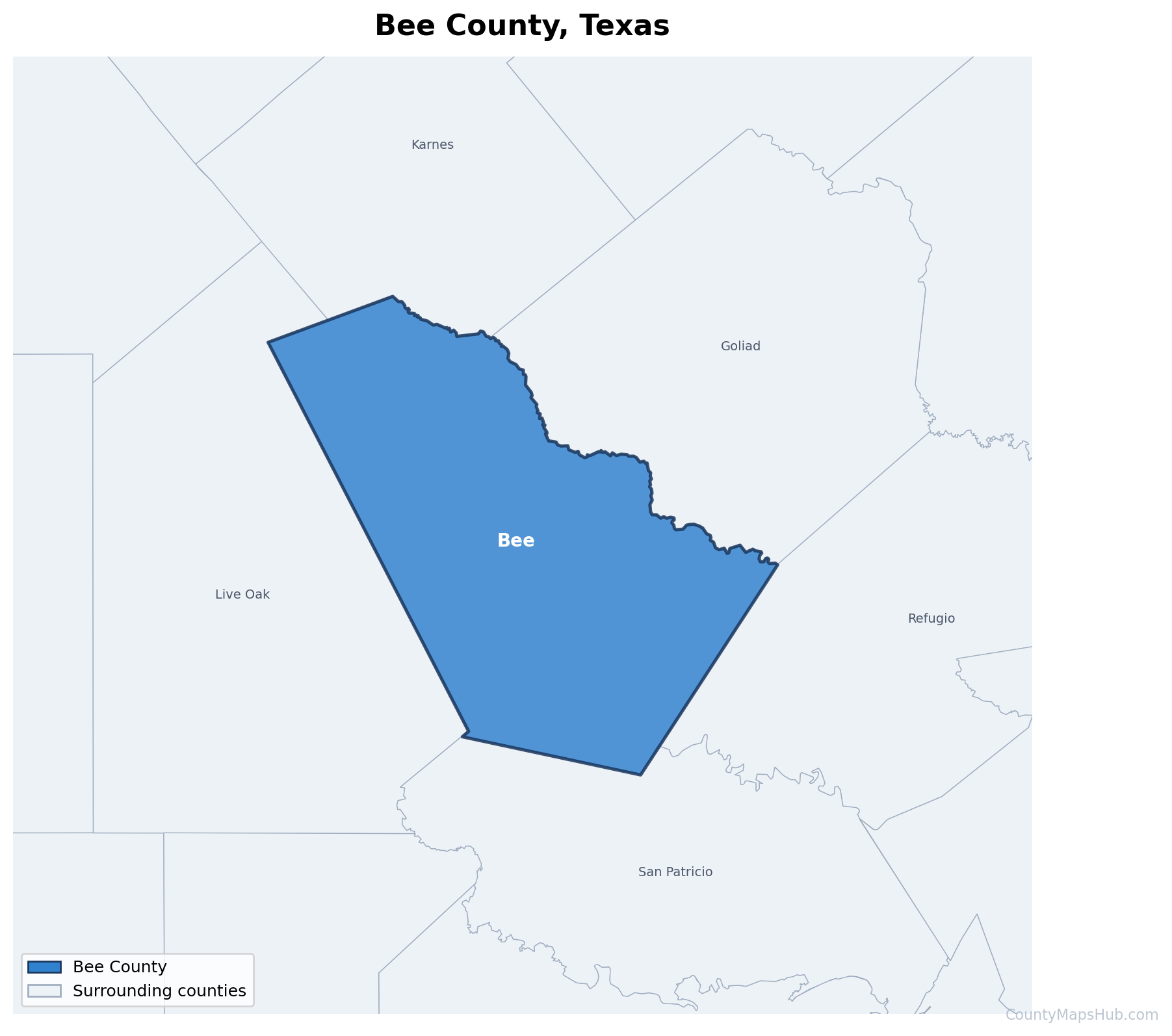 Bee County map