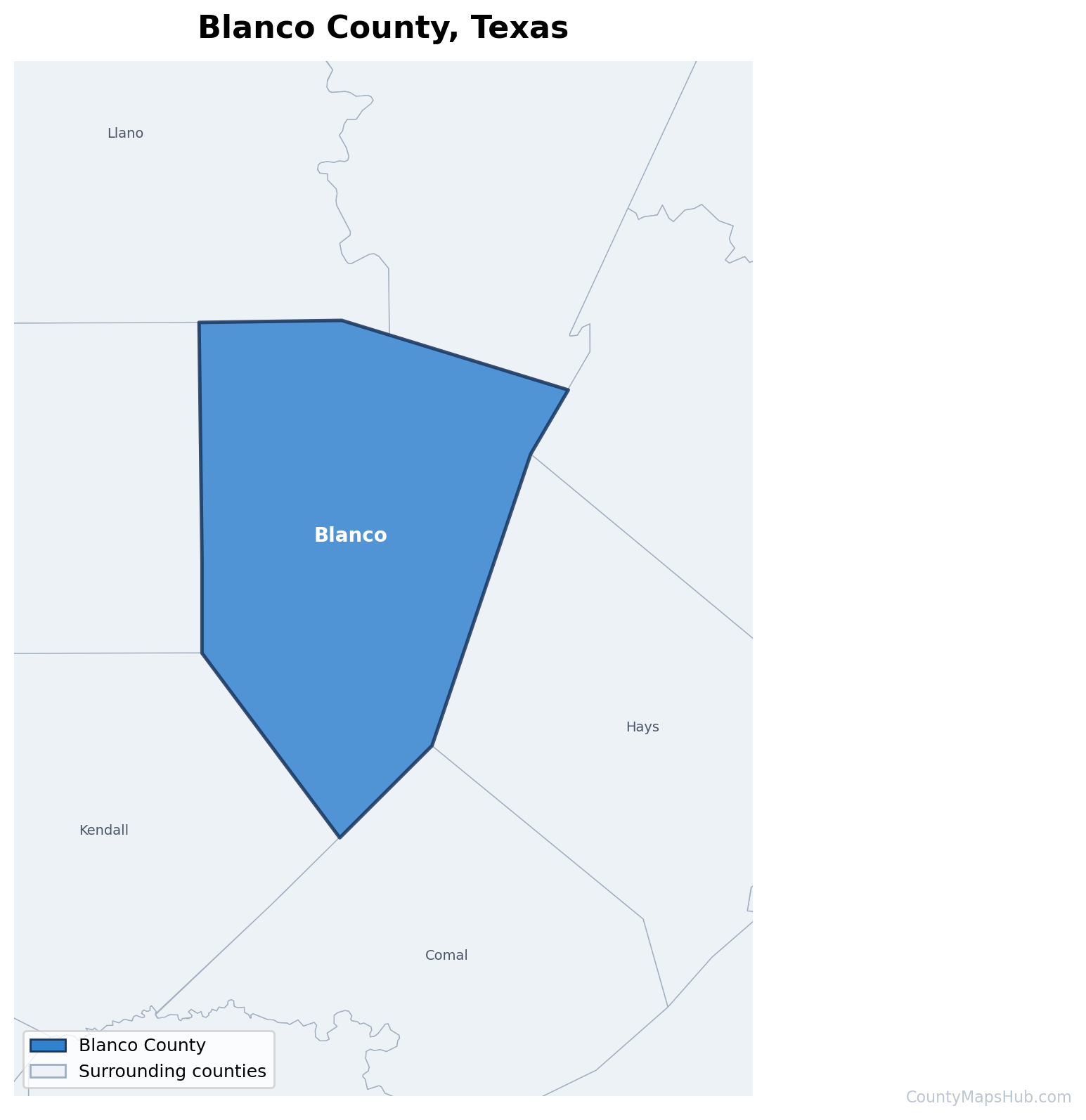 Blanco County map