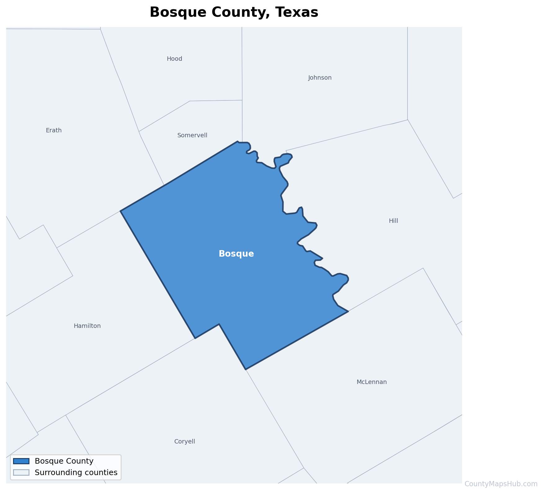 Bosque County map