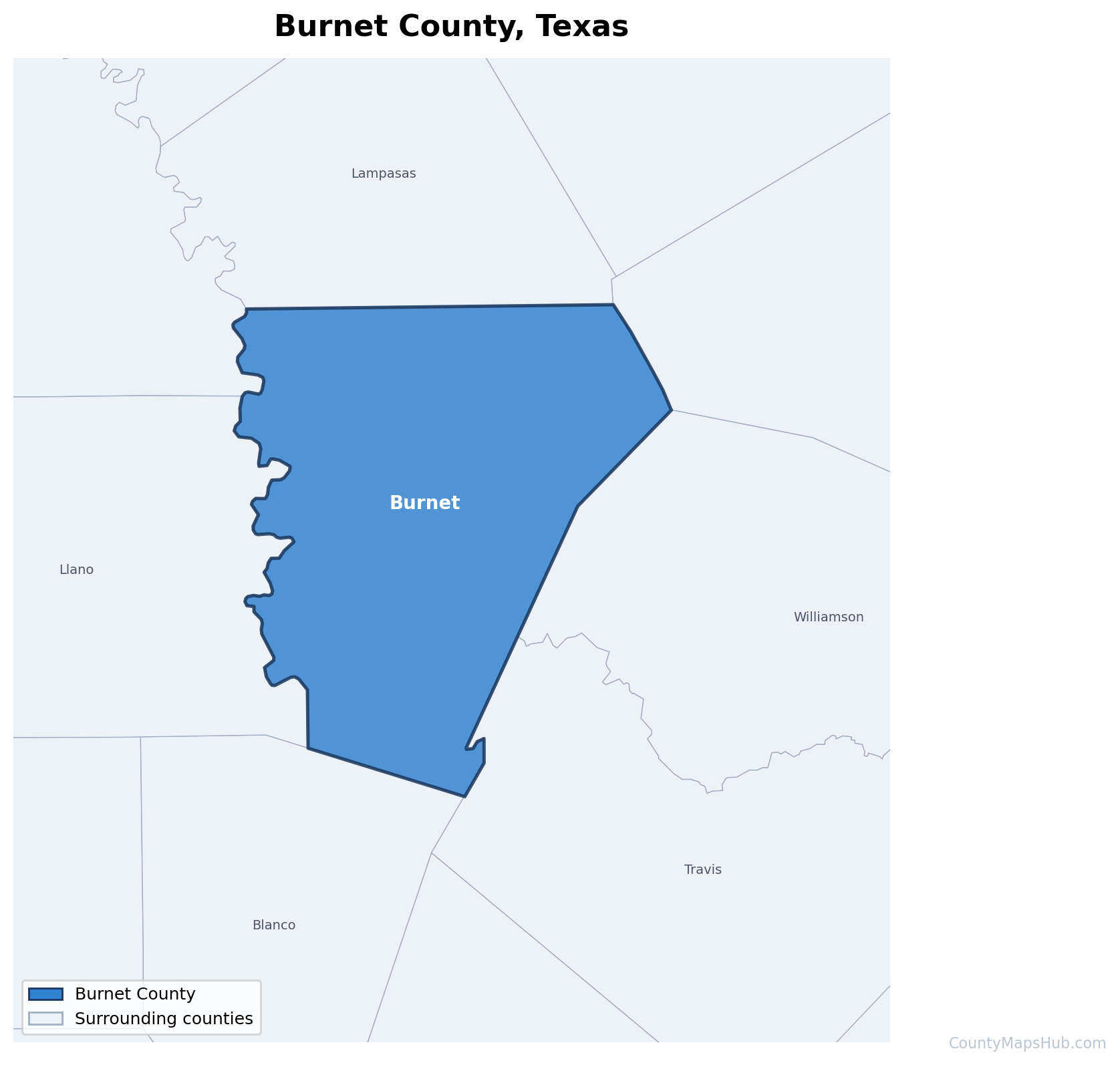 Burnet County map