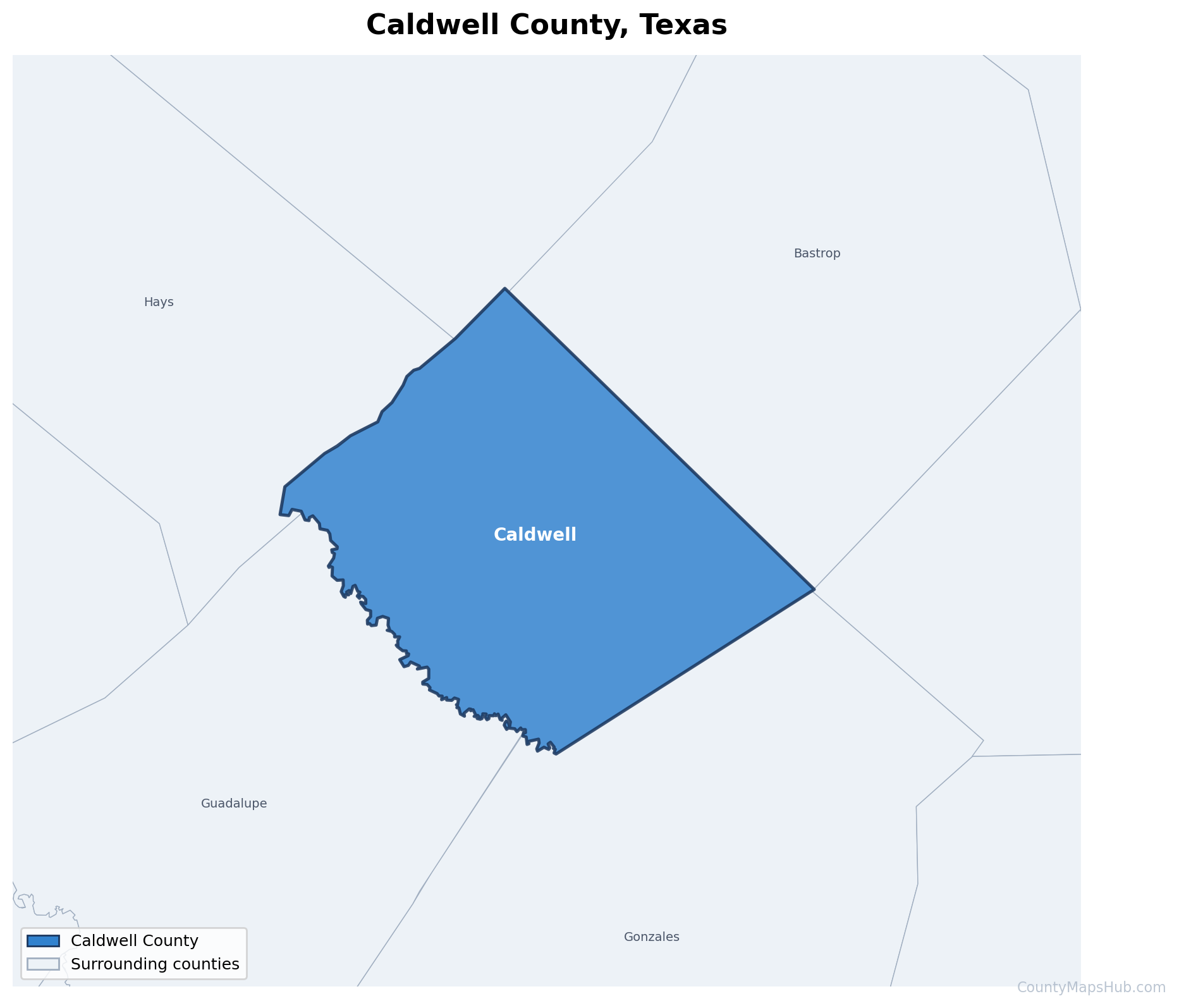 Caldwell County map