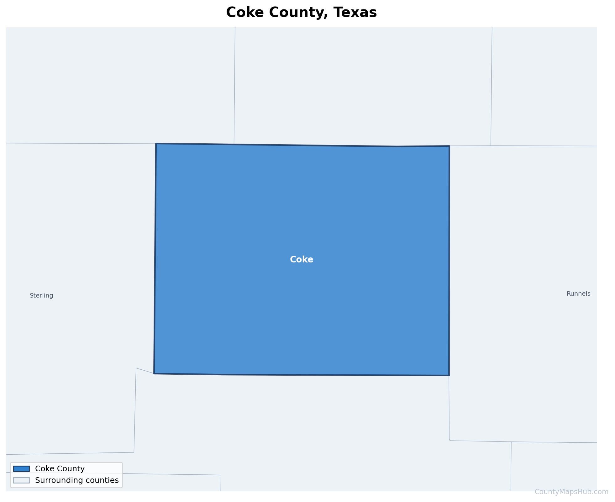 Coke County map