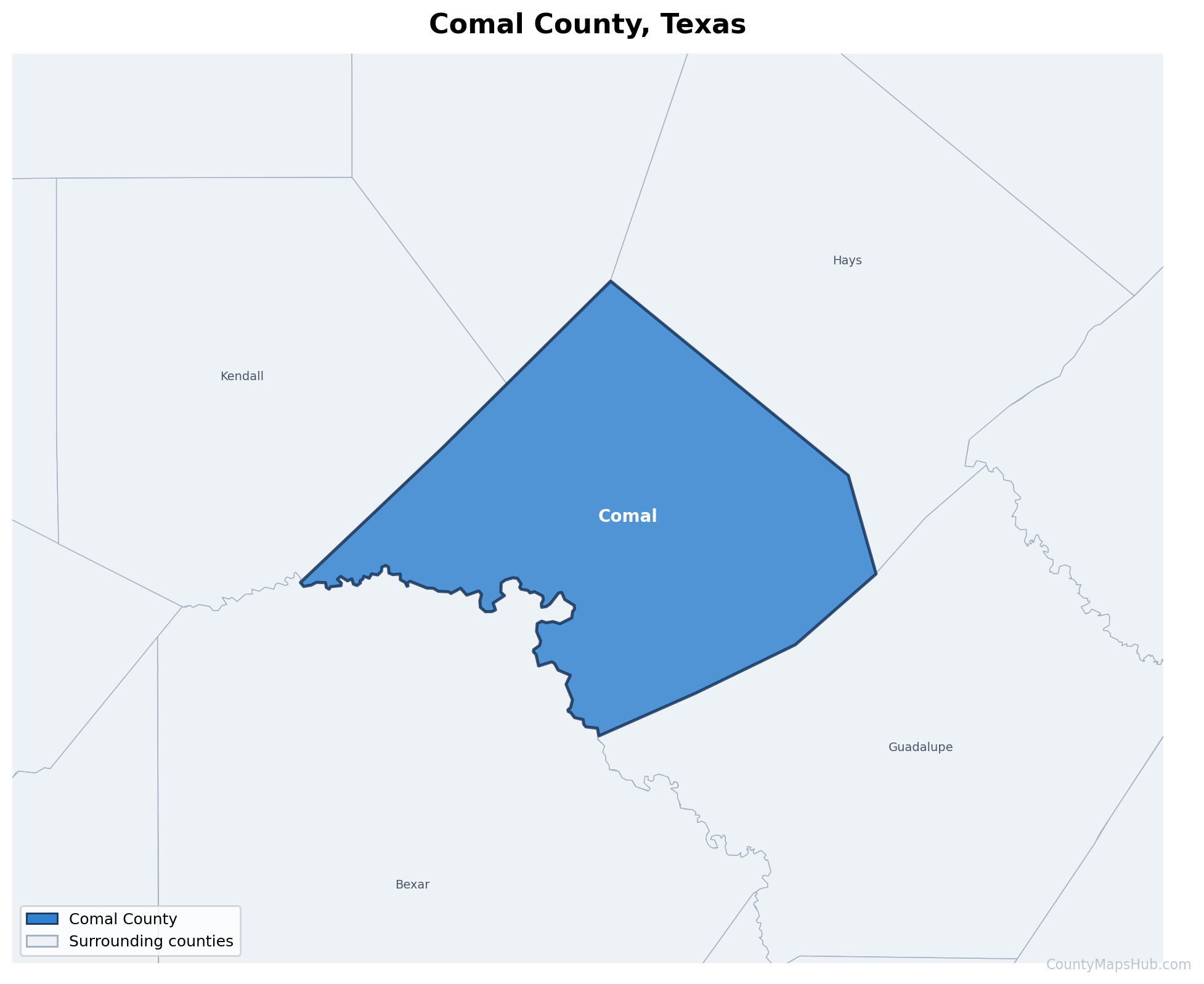Comal County map