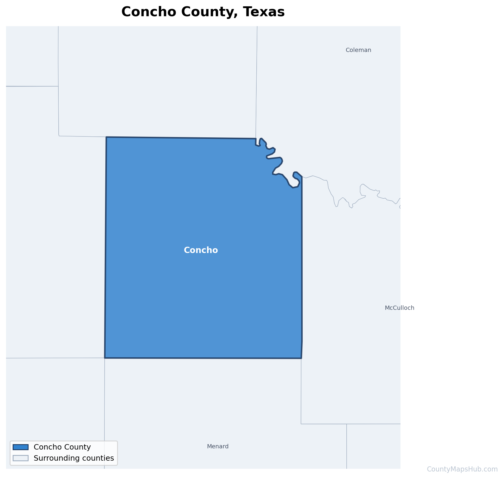 Concho County map