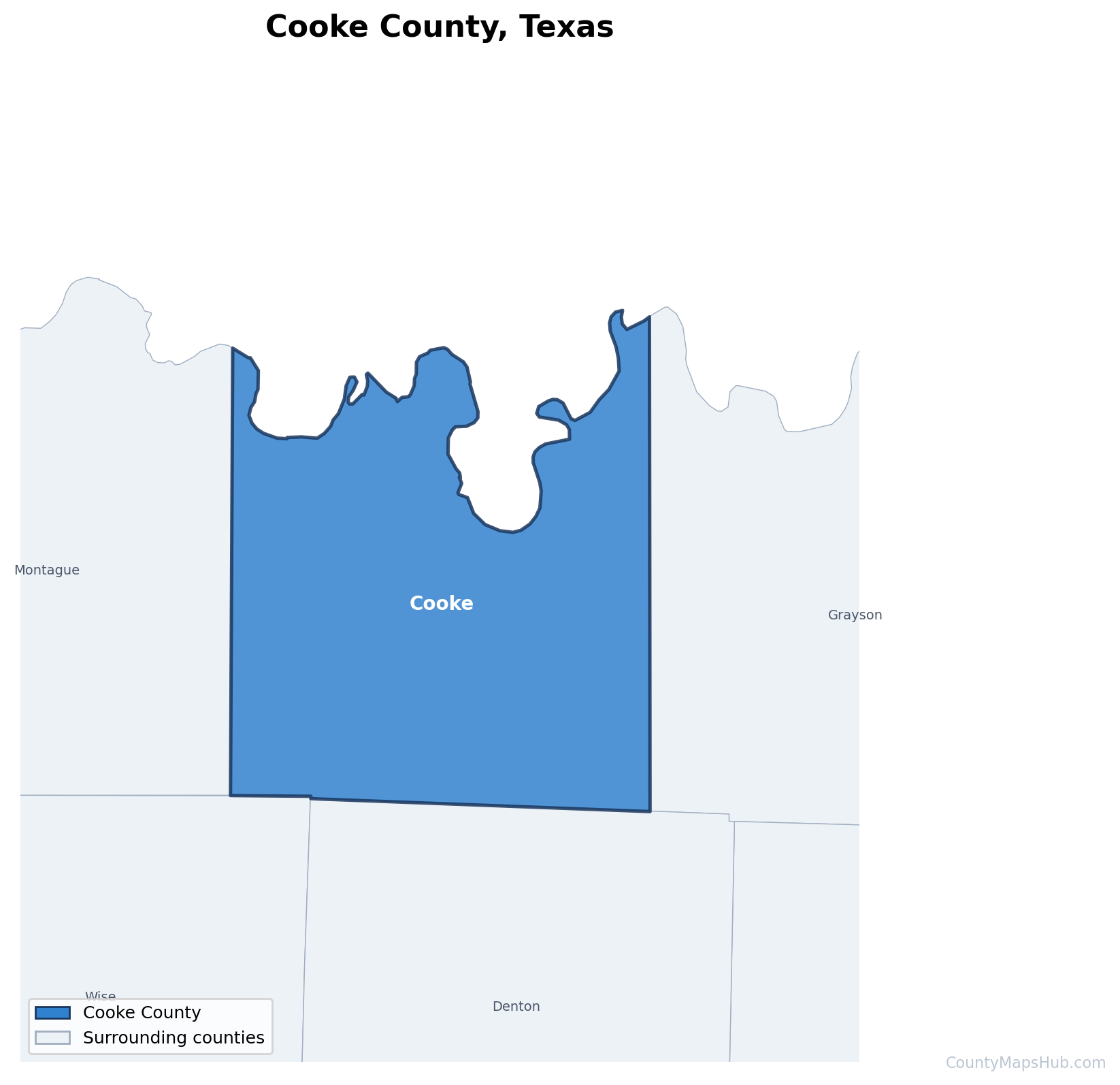 Cooke County map