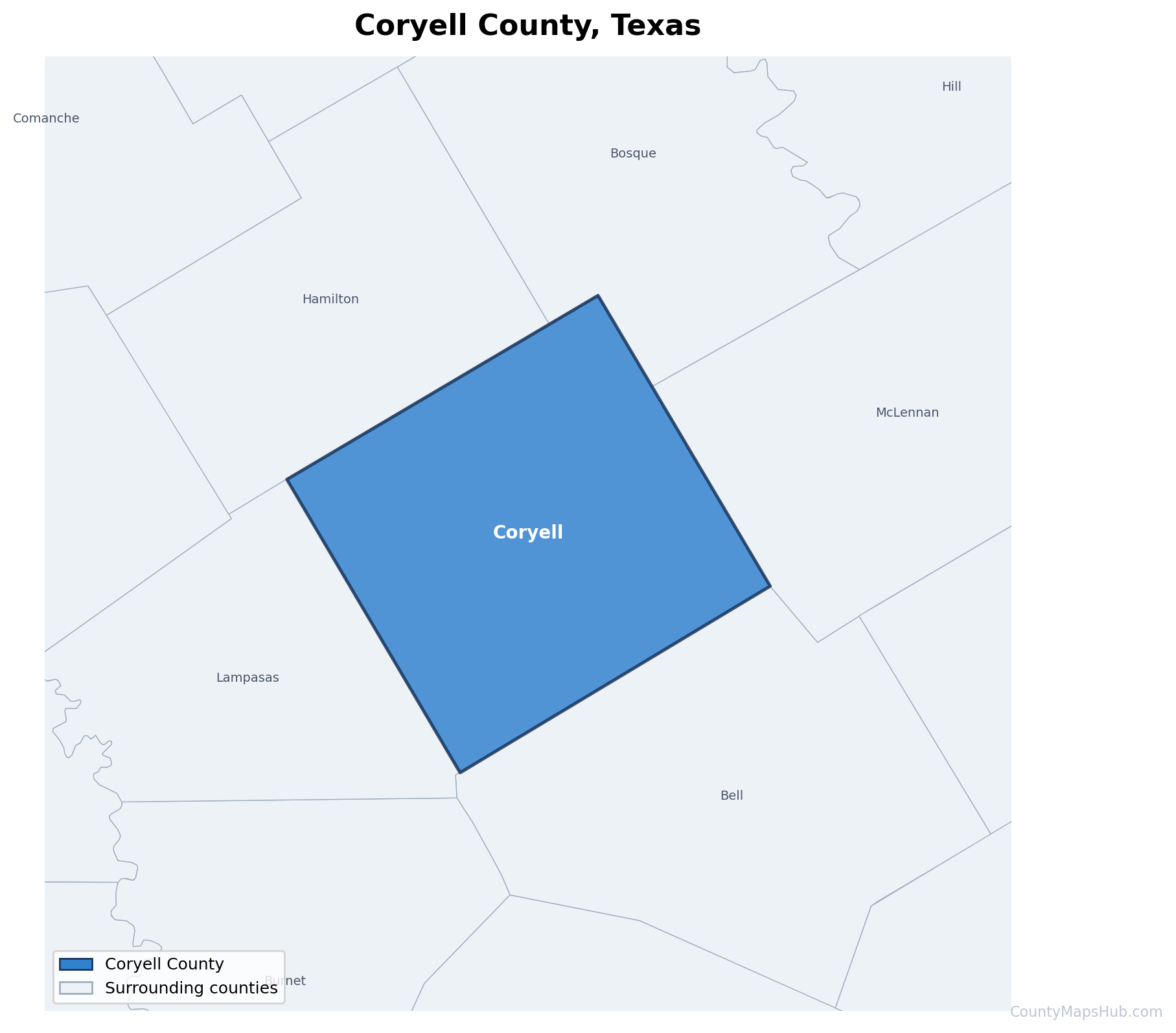 Coryell County map