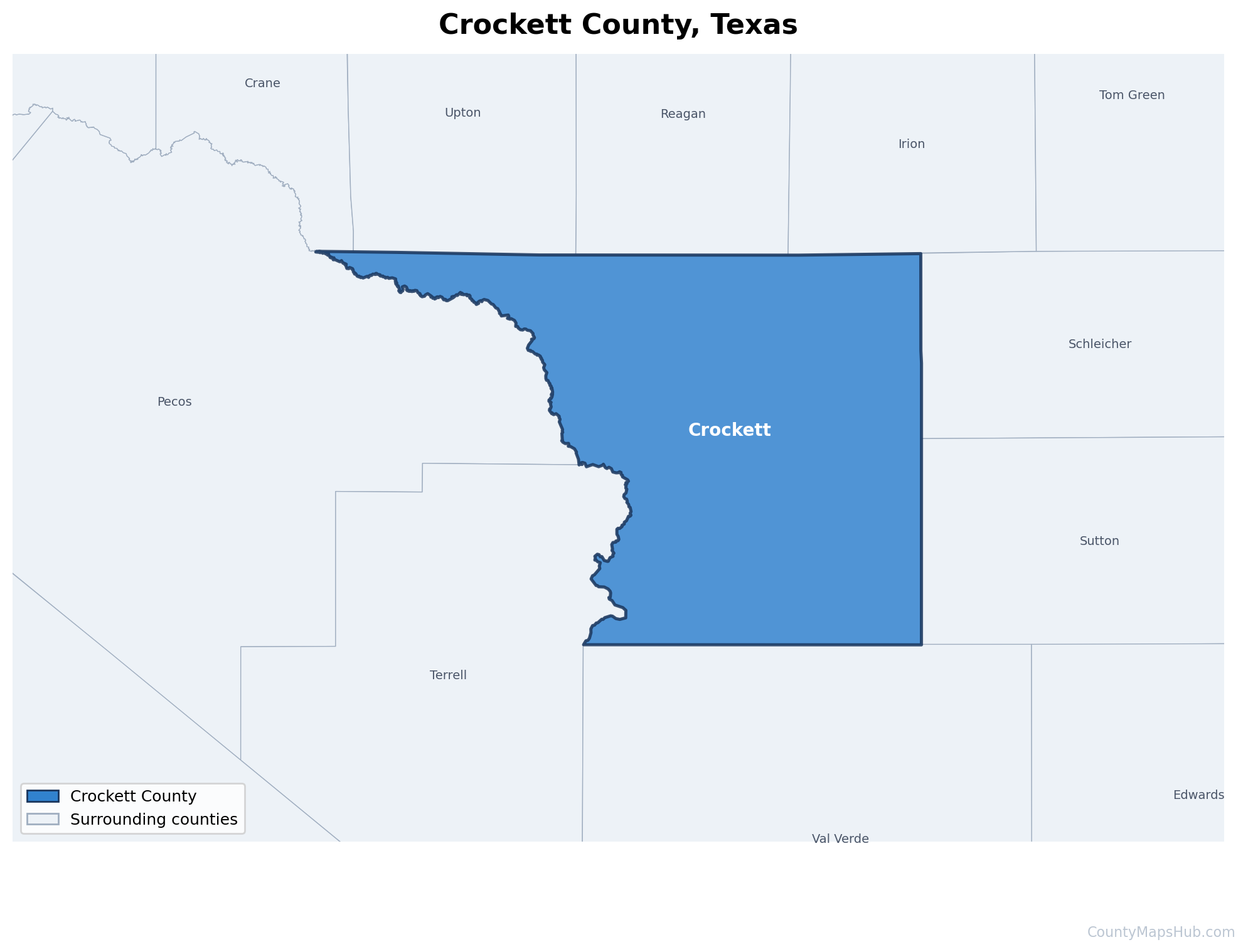 Crockett County map