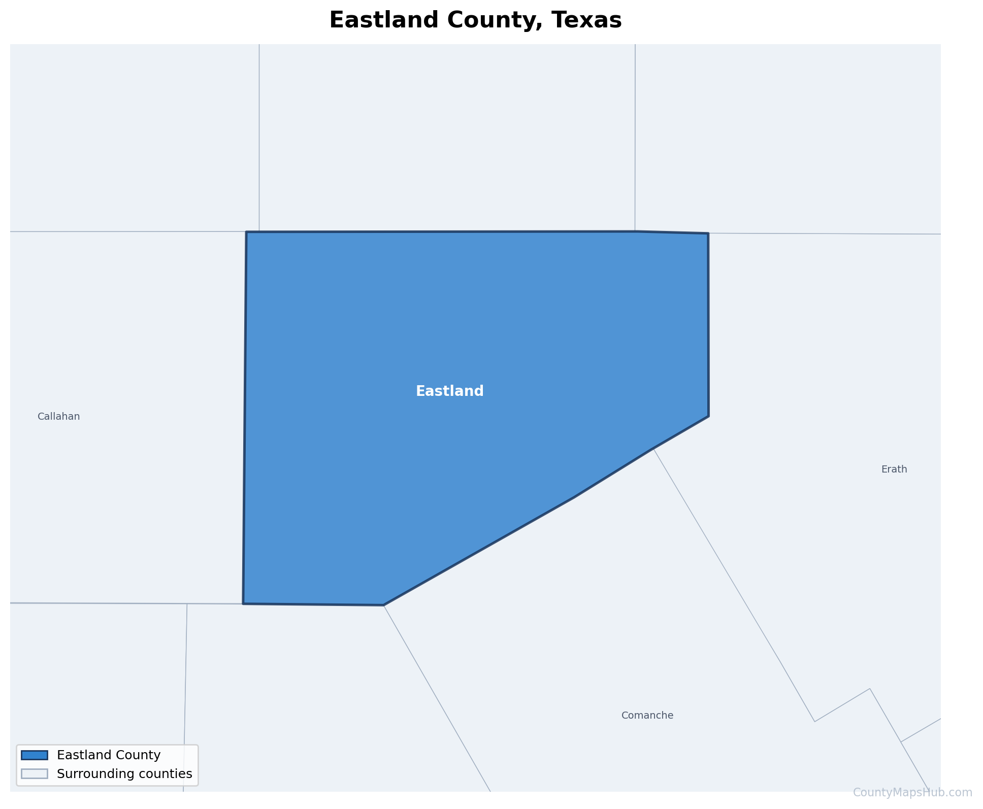 Eastland County map