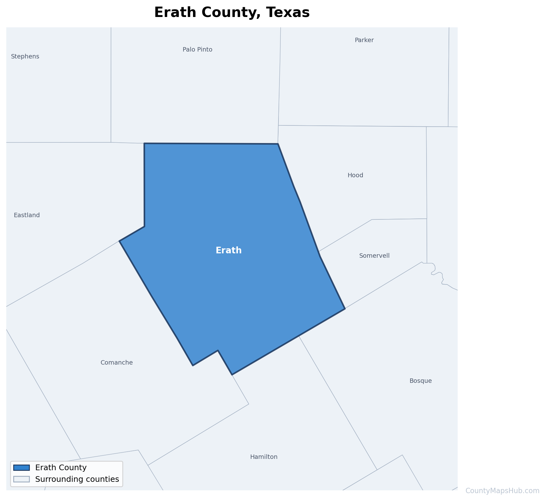 Erath County map