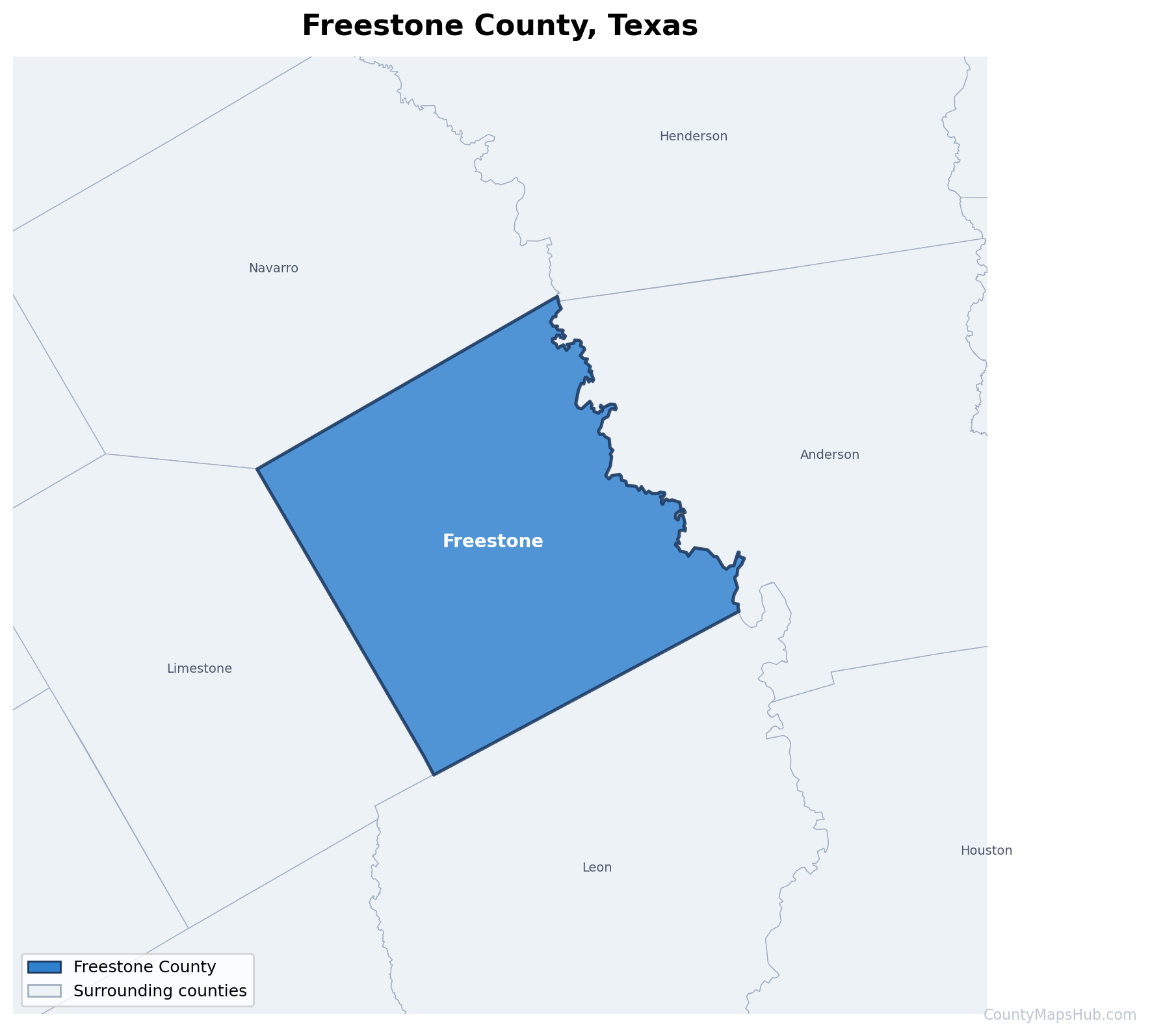 Freestone County map