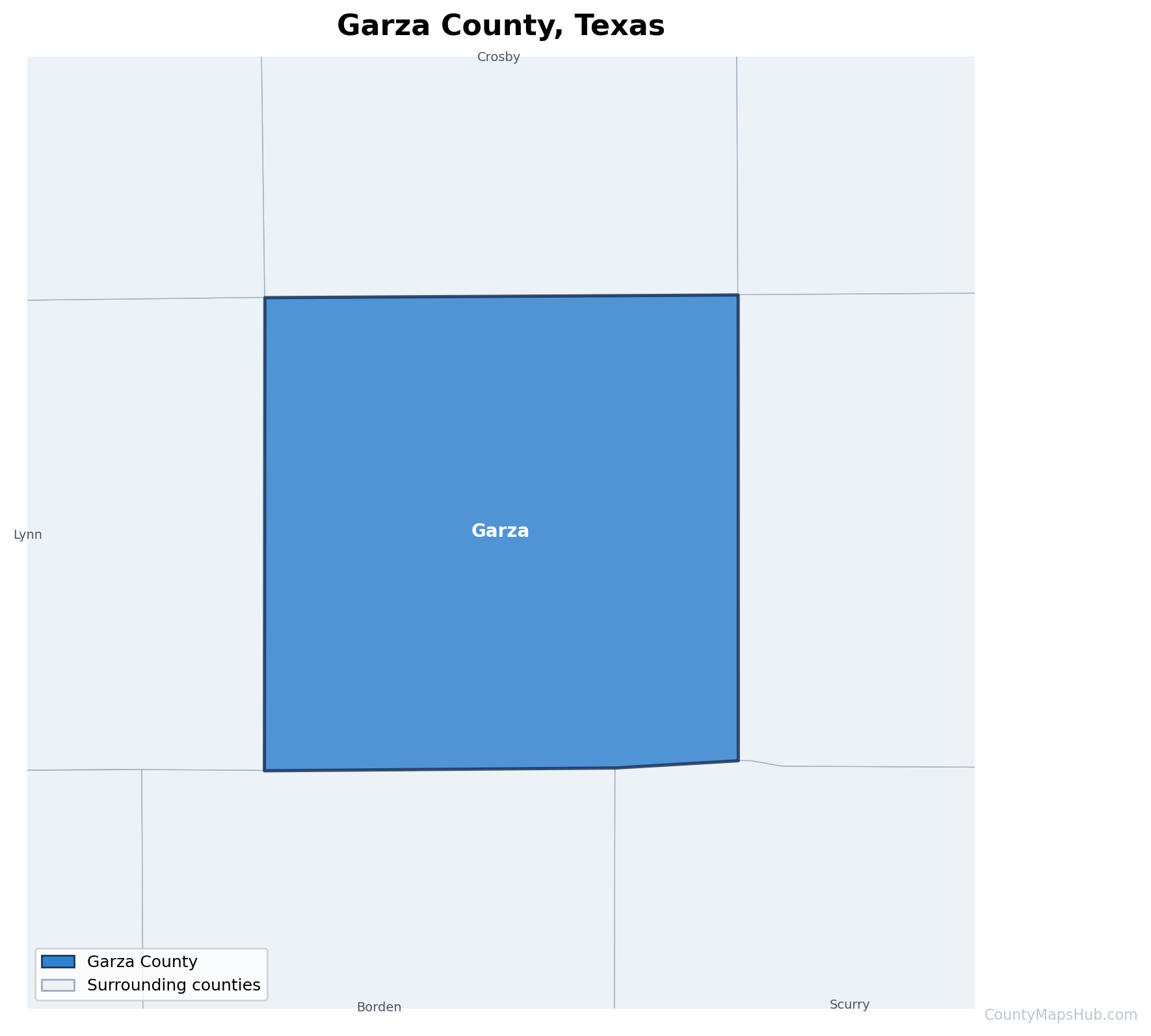 Garza County map
