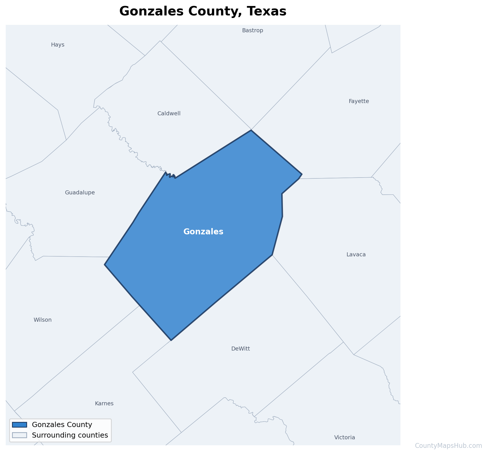 Gonzales County map
