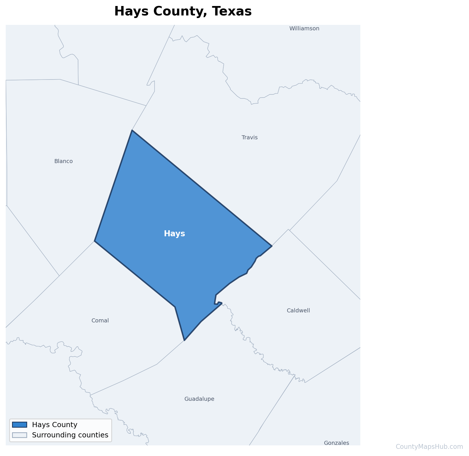 Hays County map