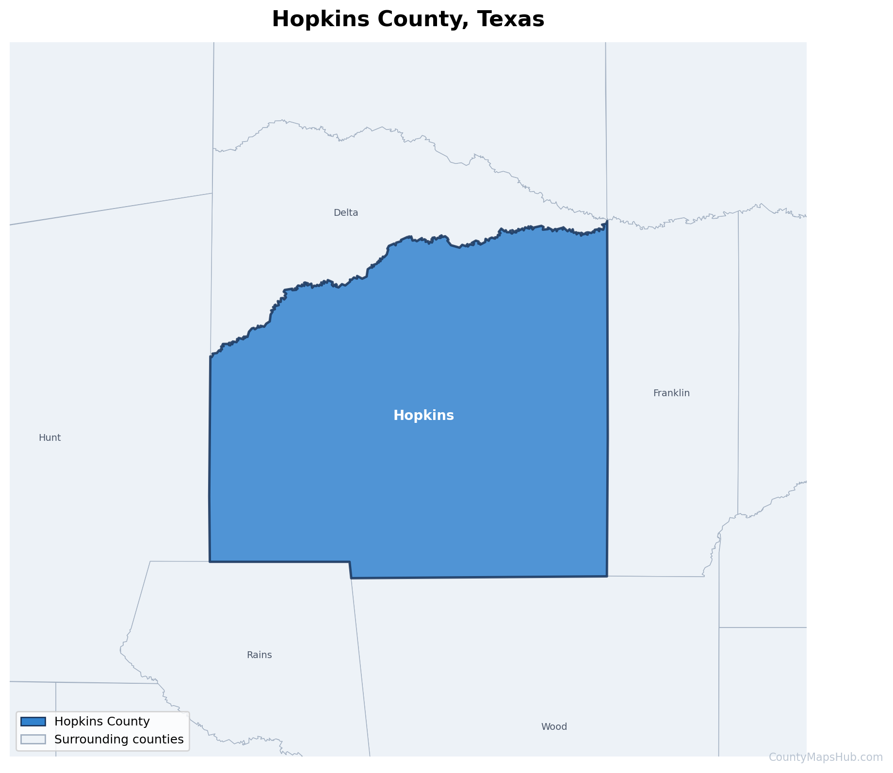 Hopkins County map