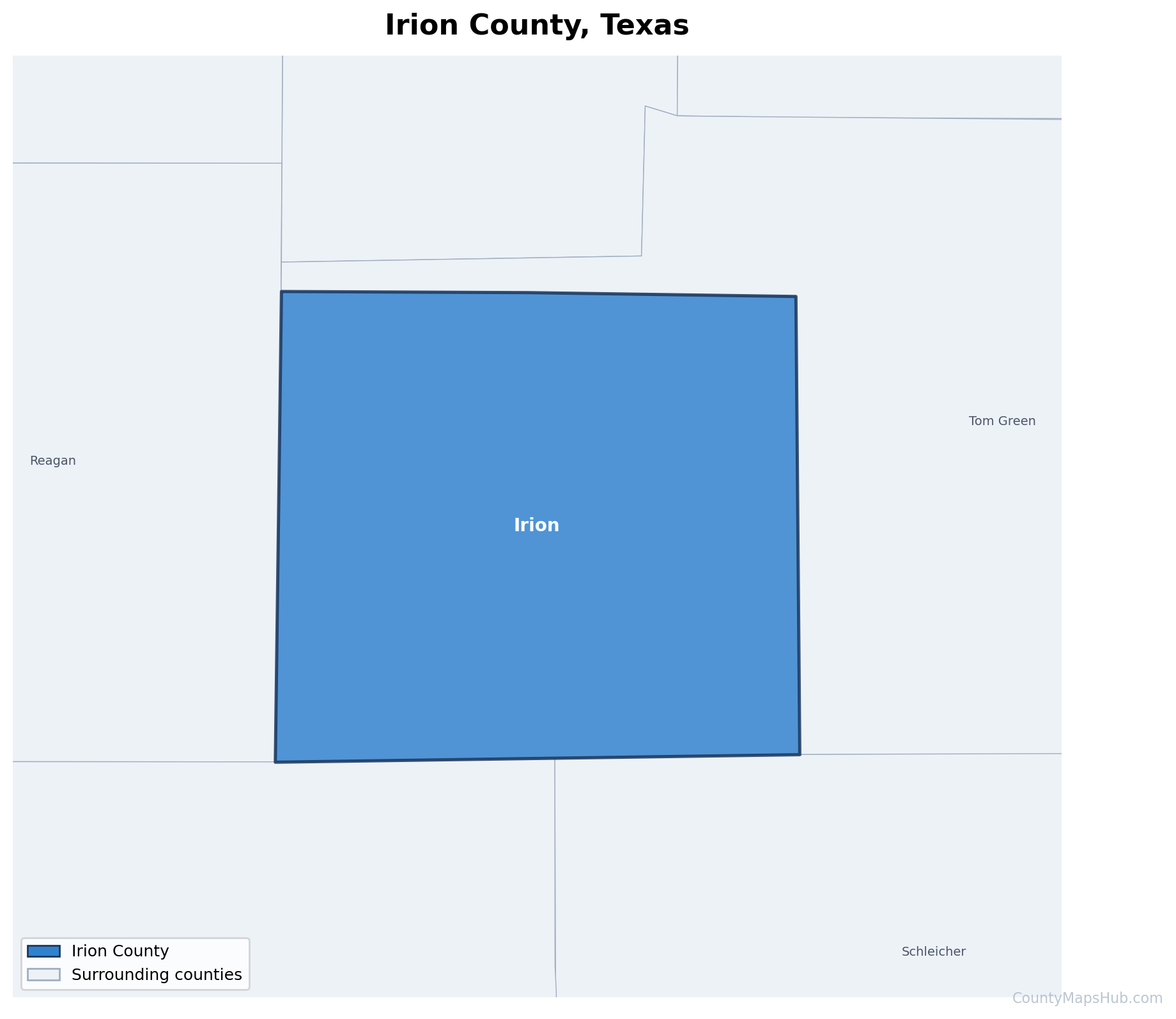 Irion County map