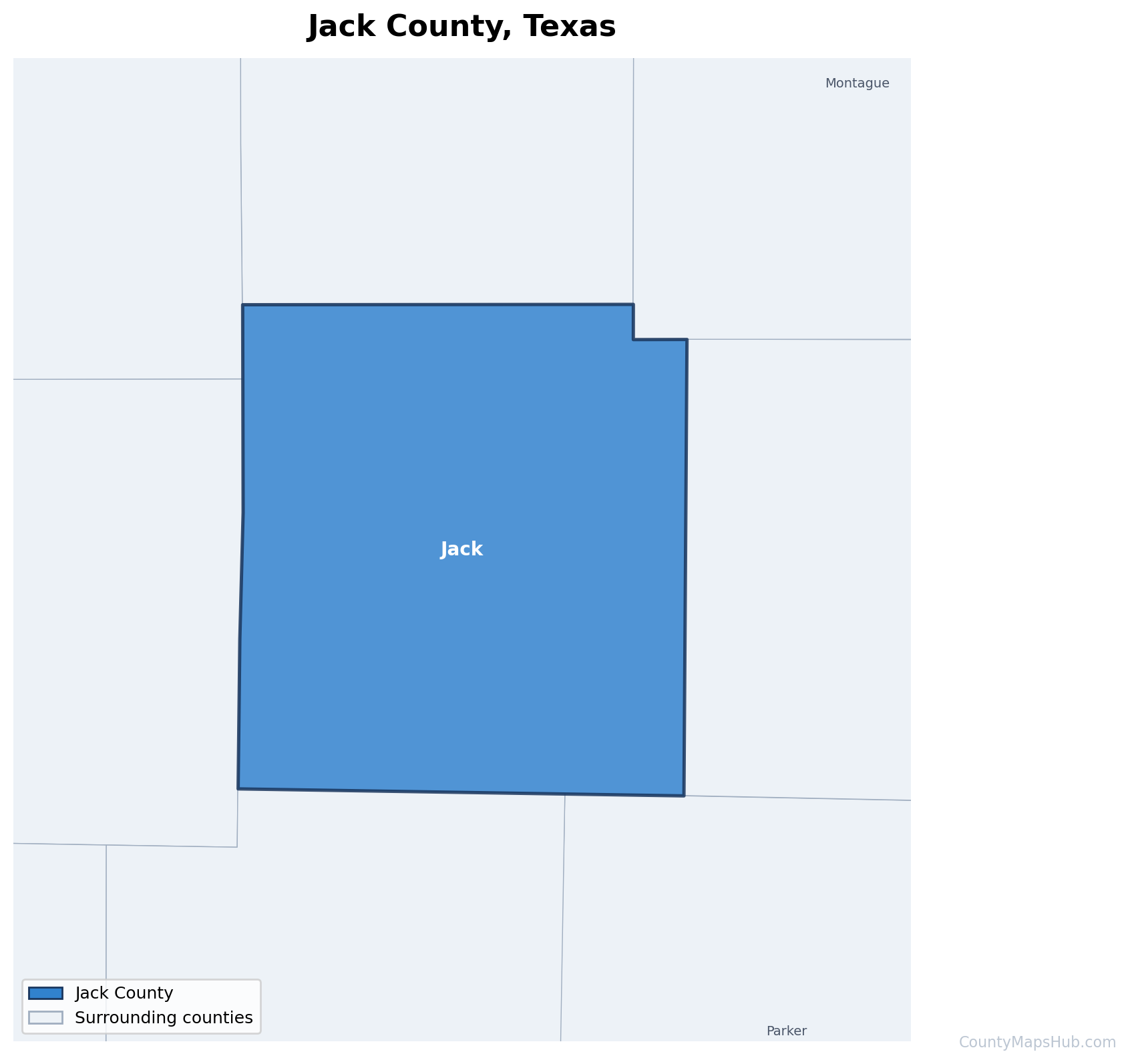 Jack County map