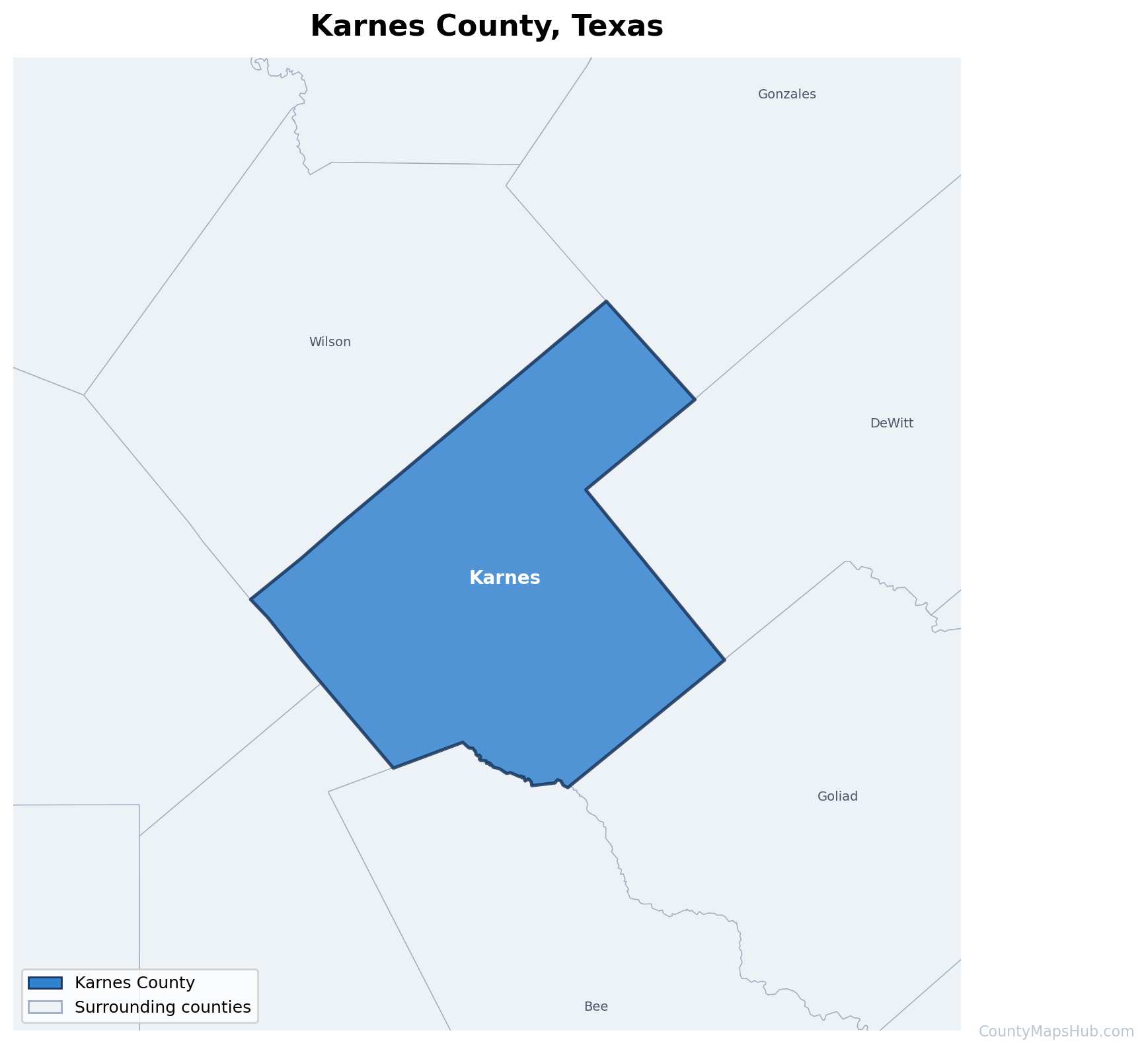 Karnes County map