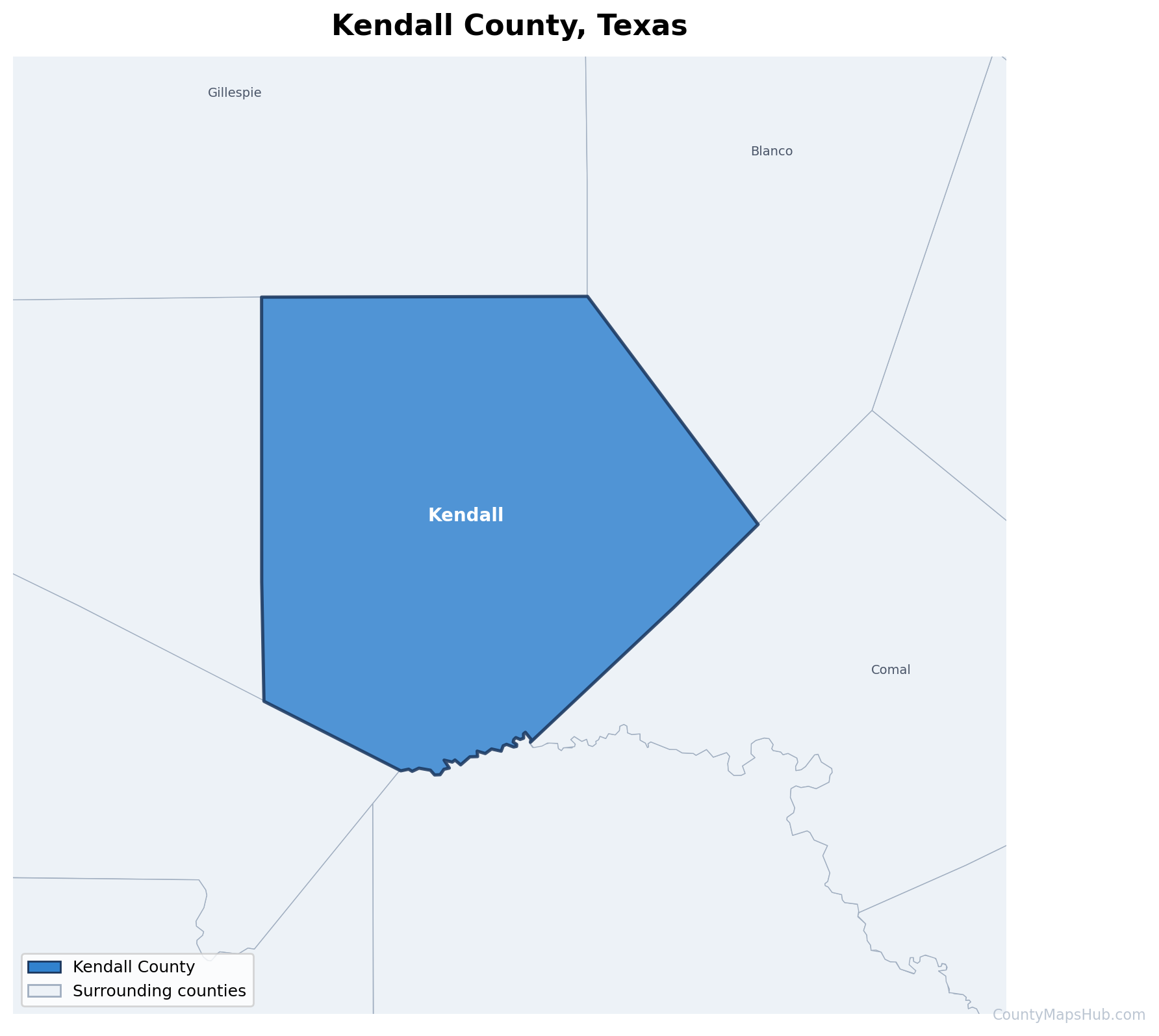 Kendall County map