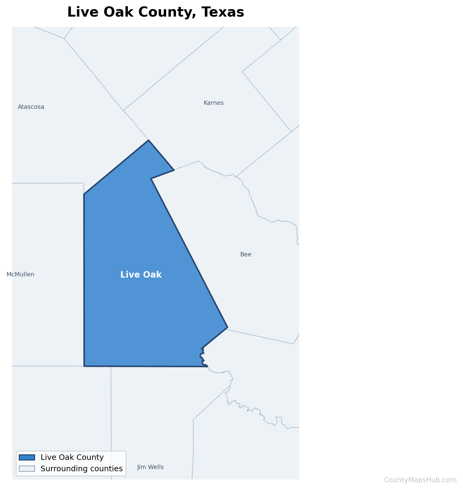 Live Oak County map