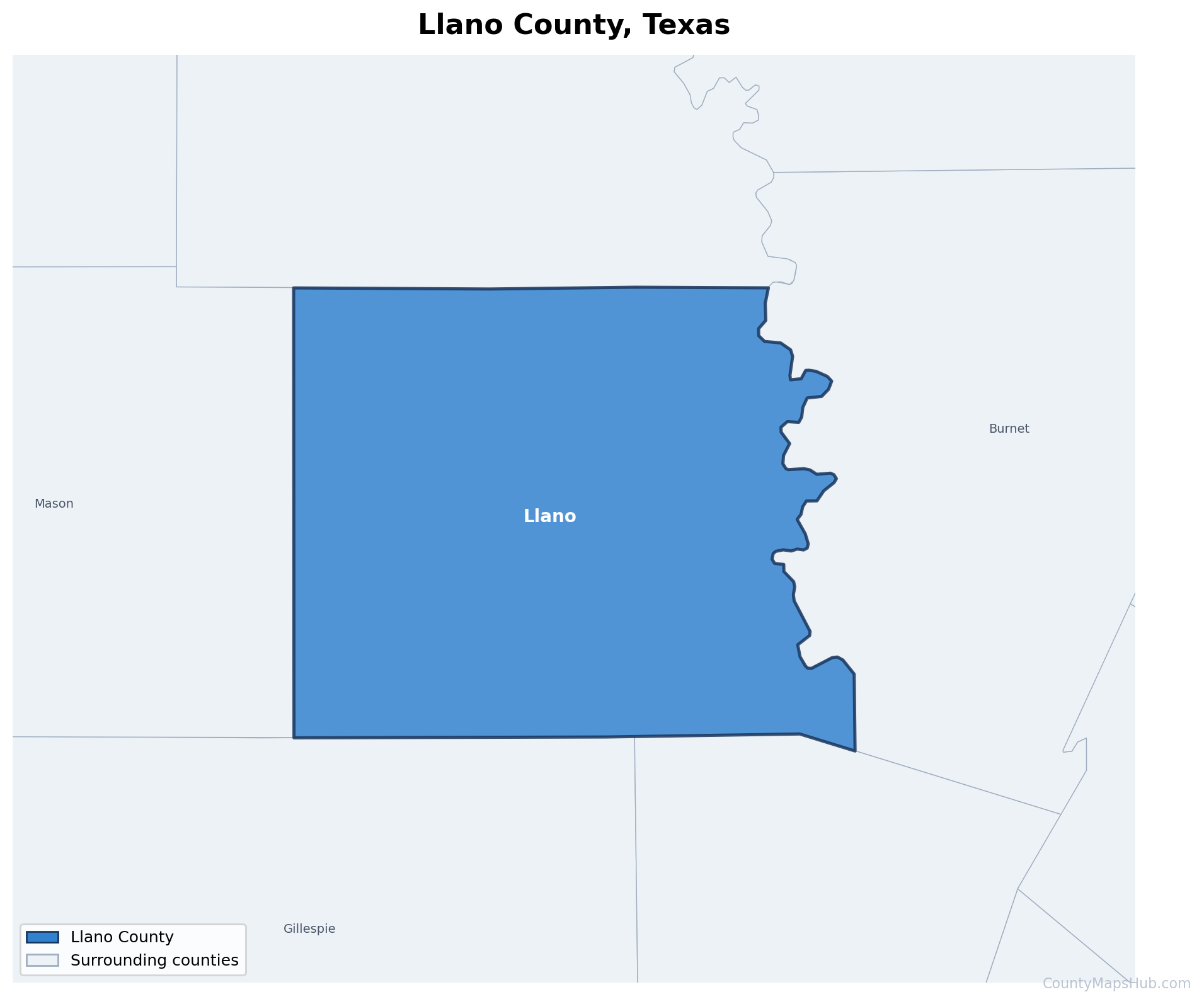 Llano County map