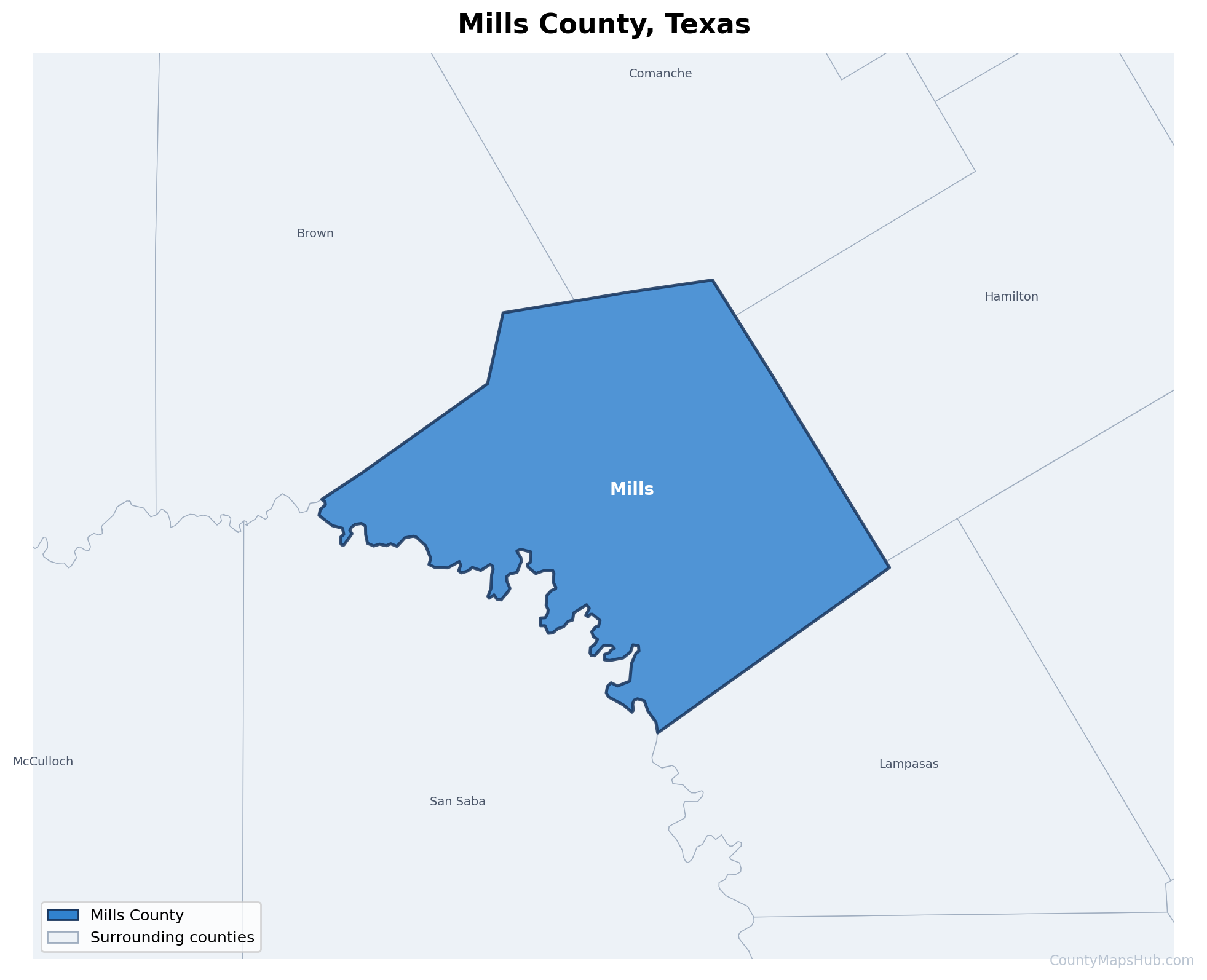 Mills County map