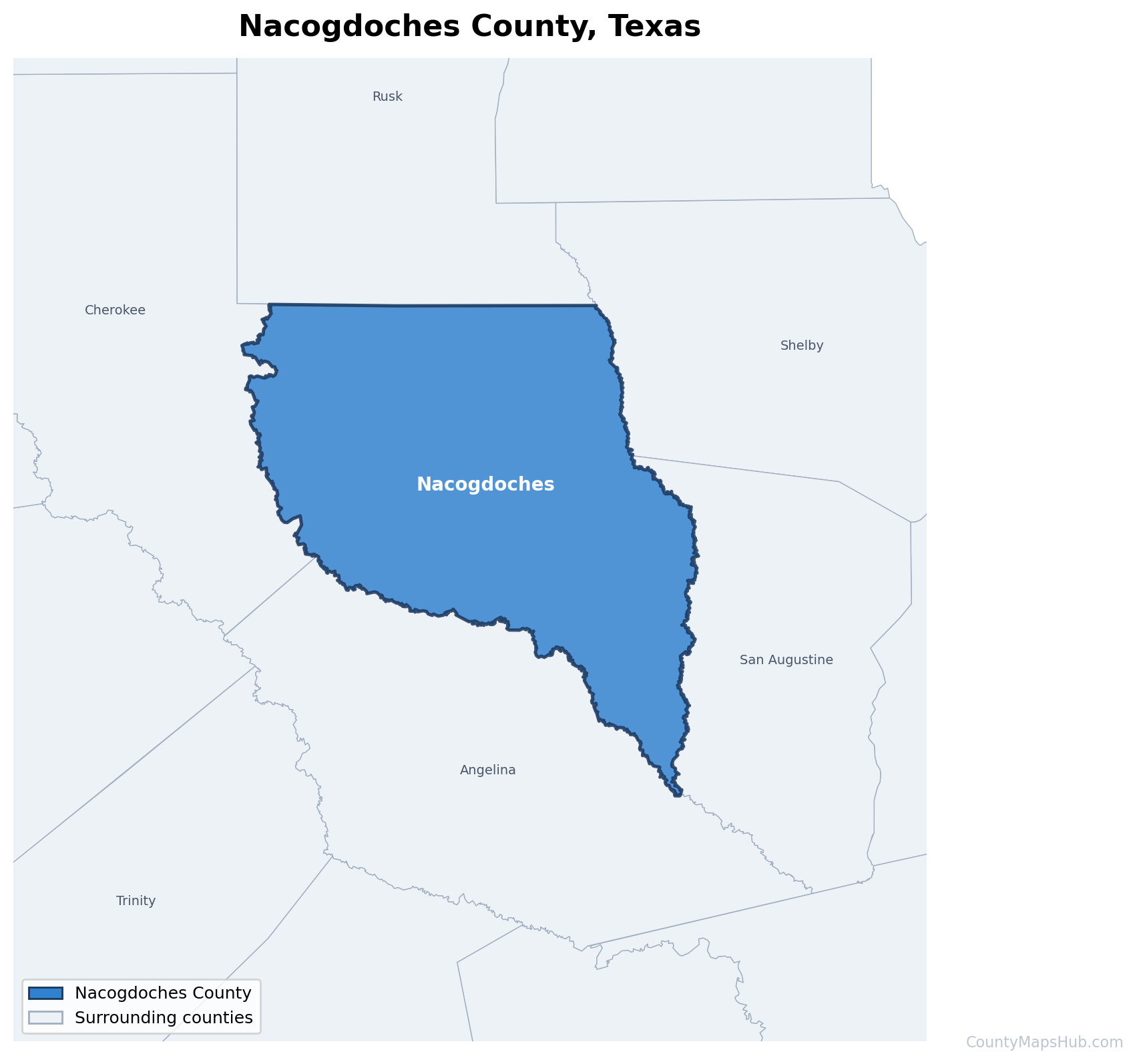 Nacogdoches County map