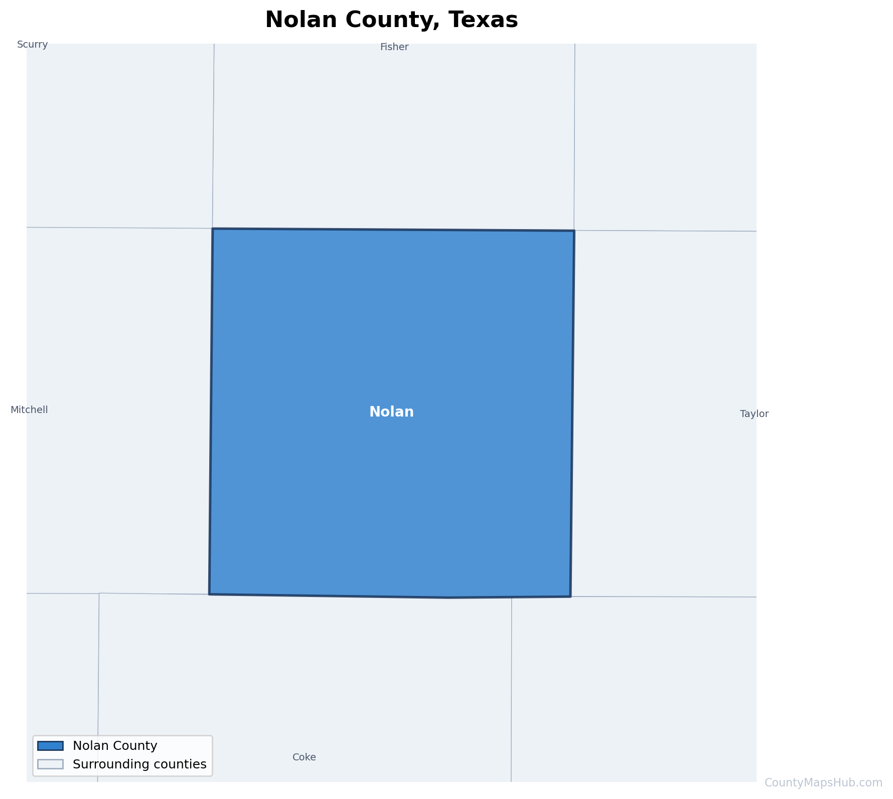 Nolan County map