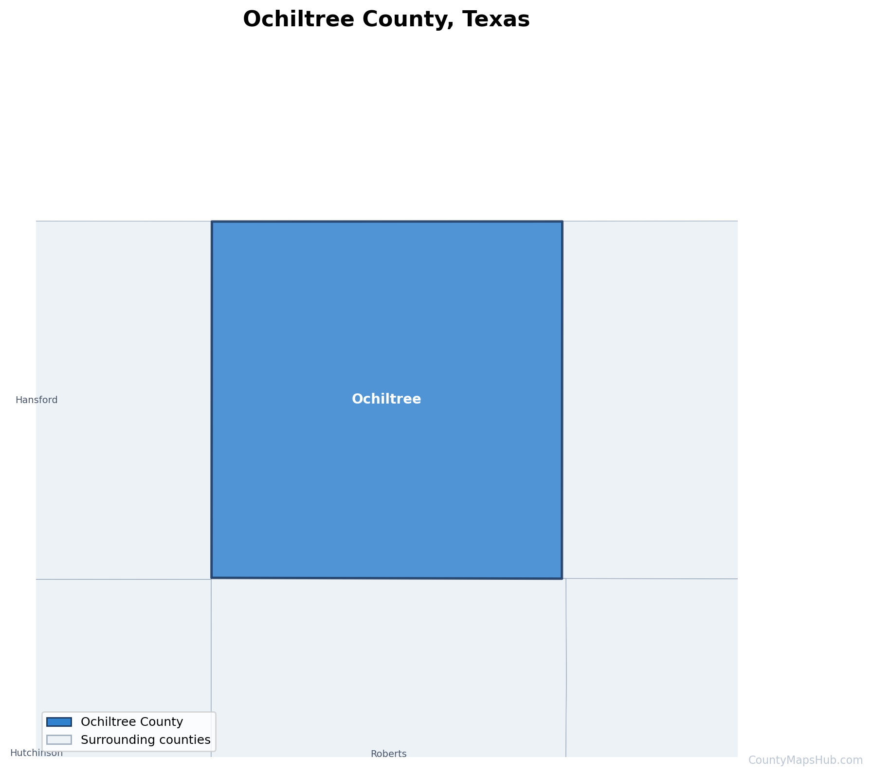 Ochiltree County map