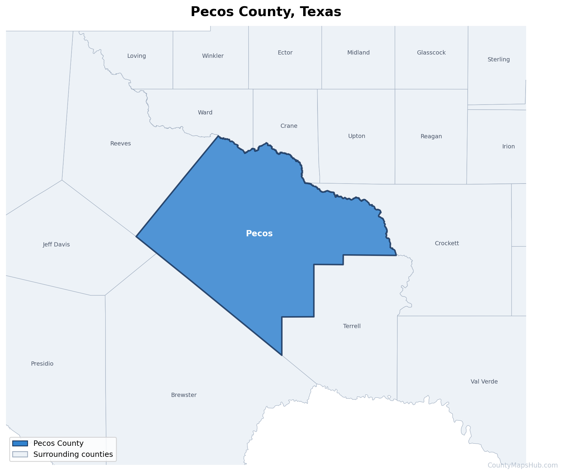 Pecos County map