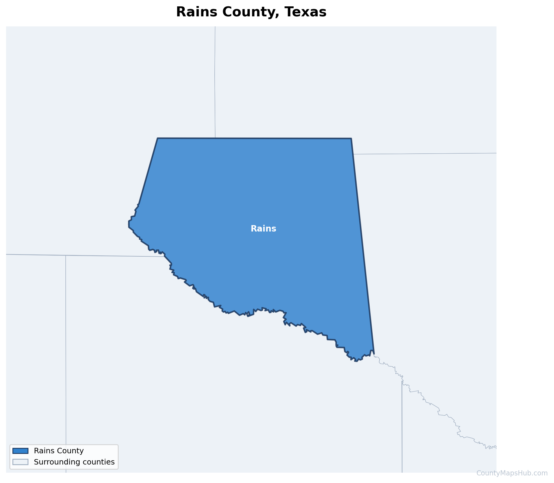 Rains County map