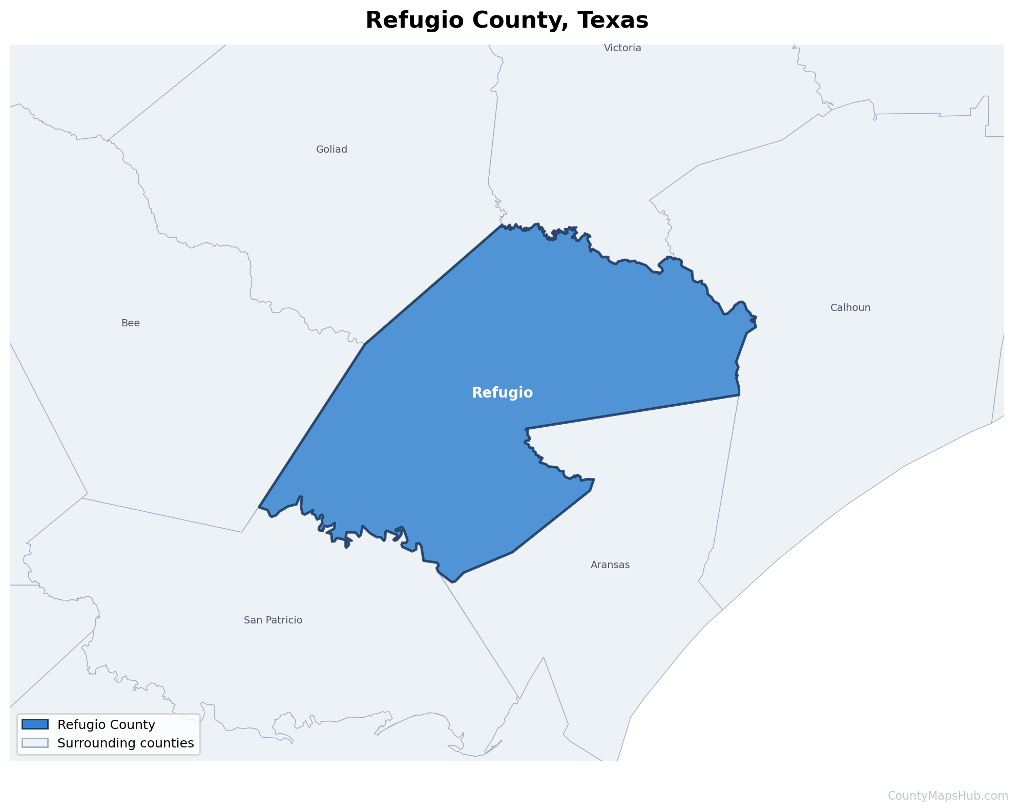 Refugio County map