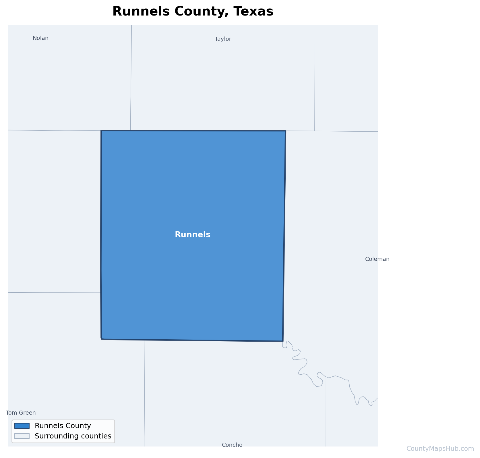 Runnels County map