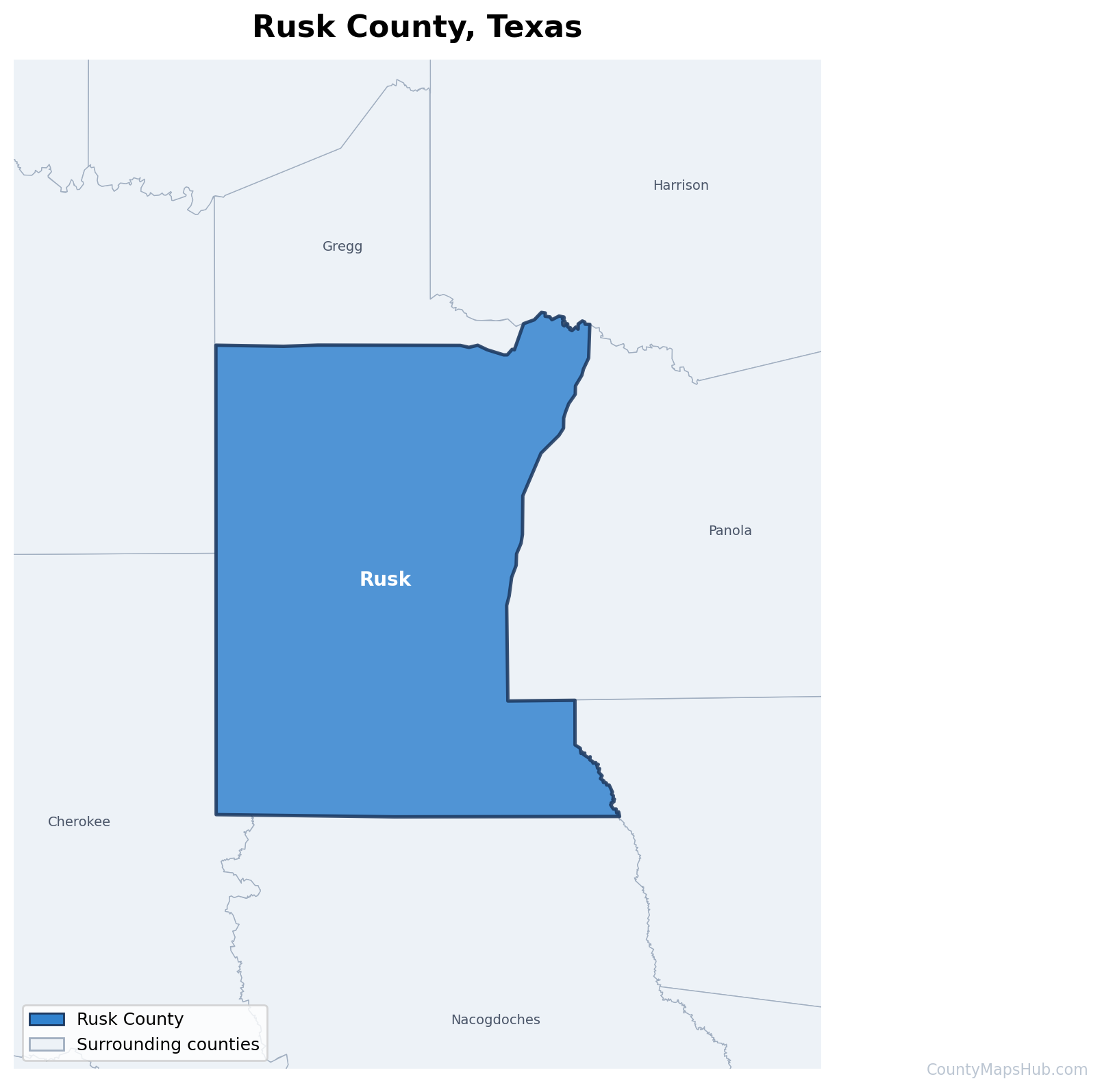 Rusk County map