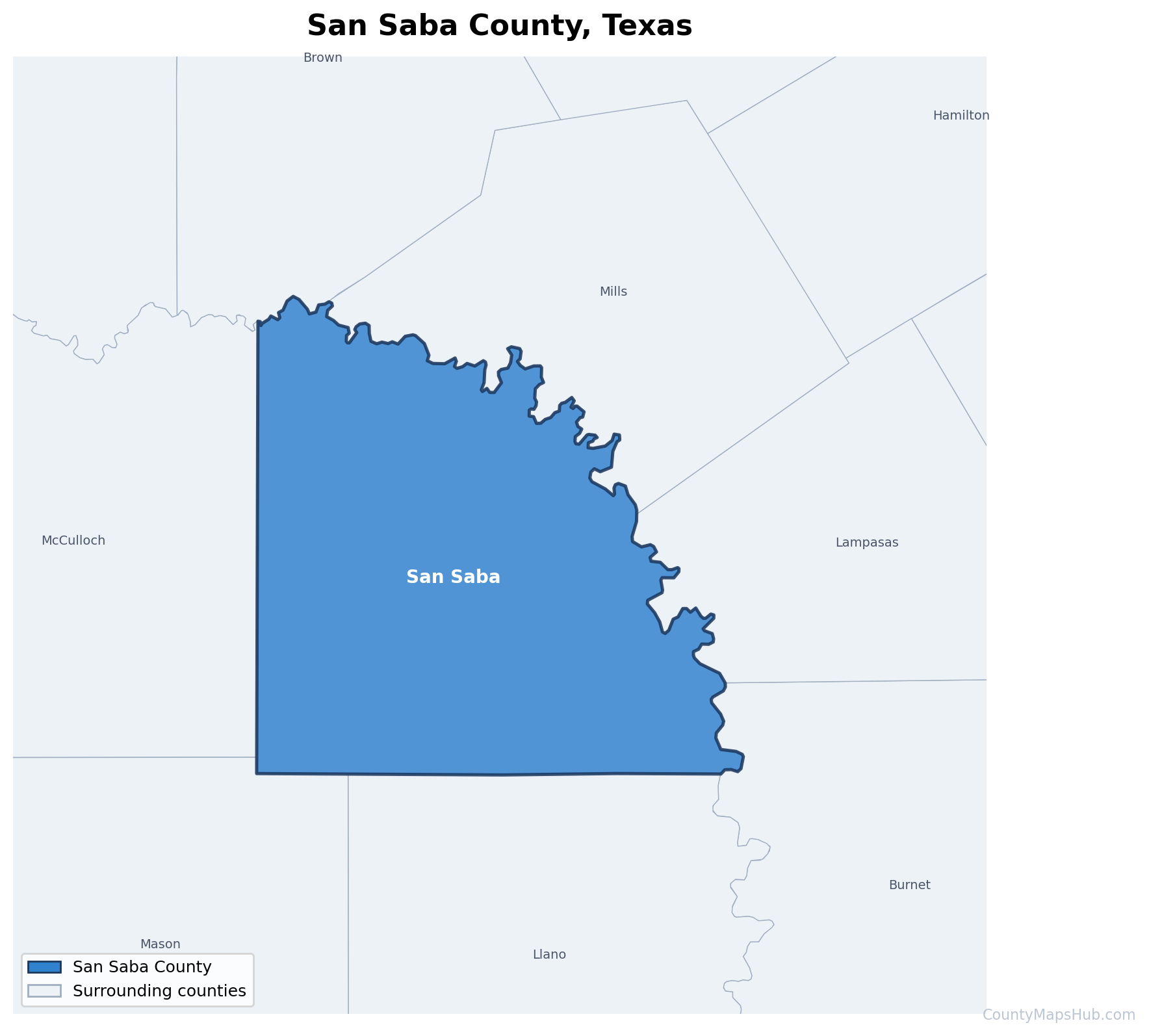 San Saba County map