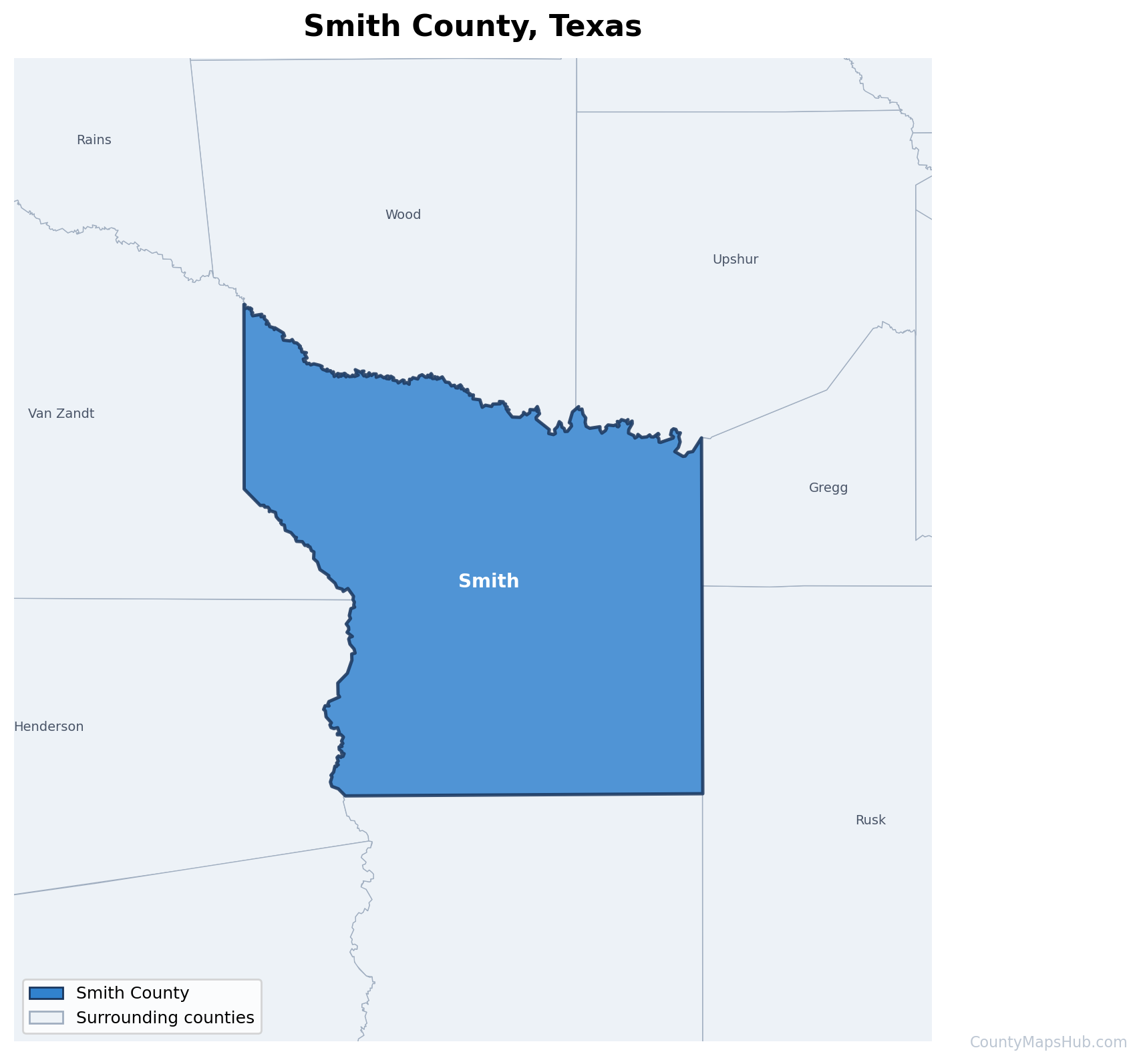 Smith County map
