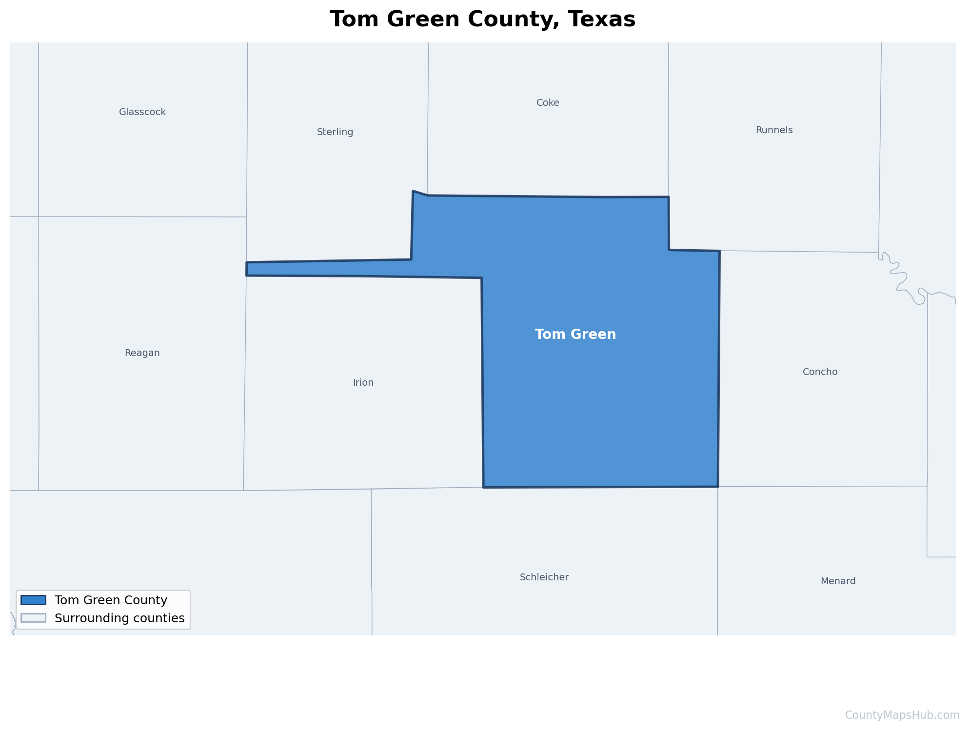 Tom Green County map