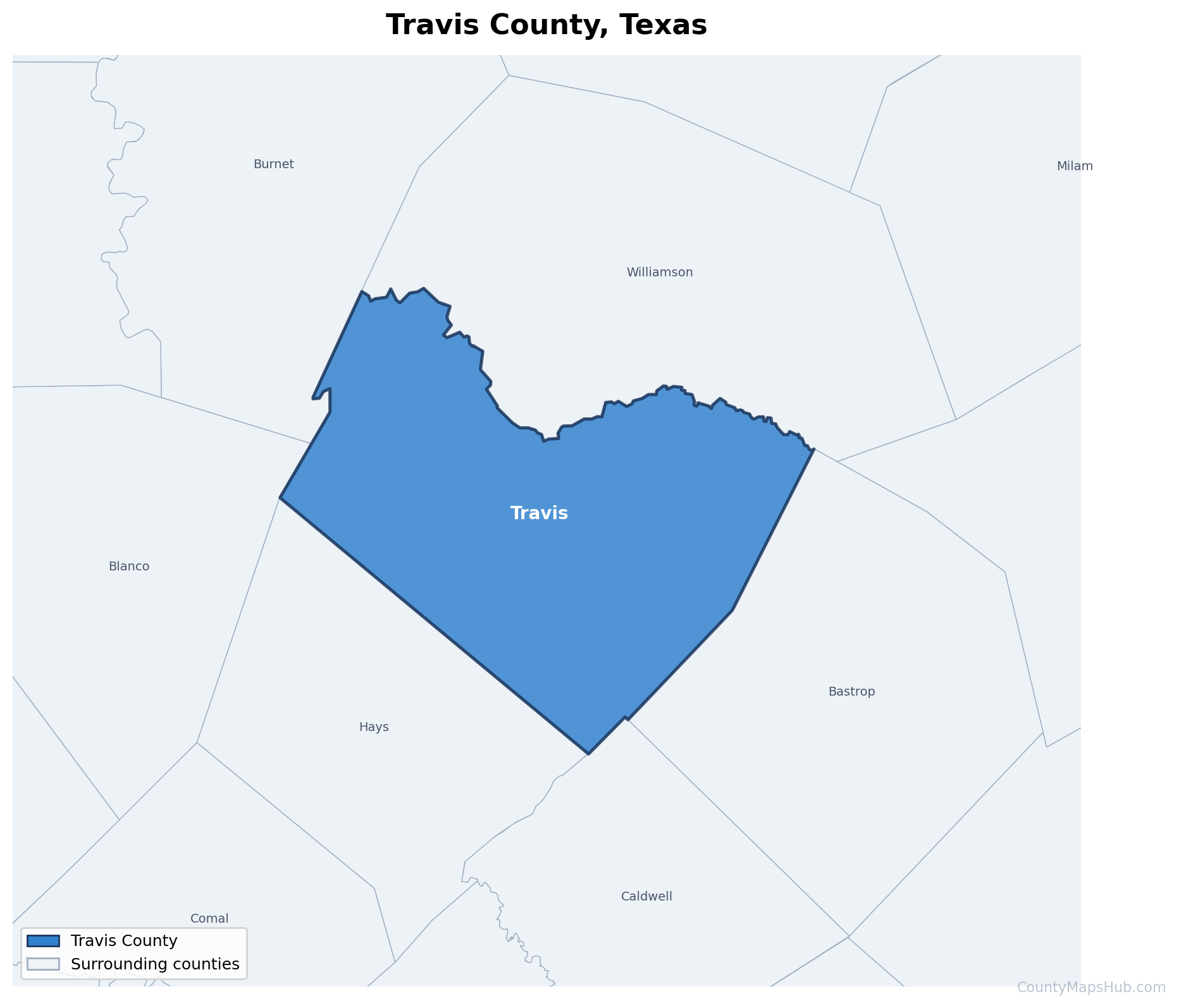 Travis County map