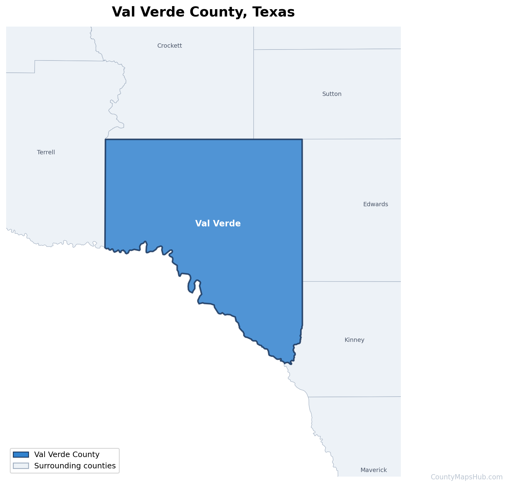 Val Verde County map