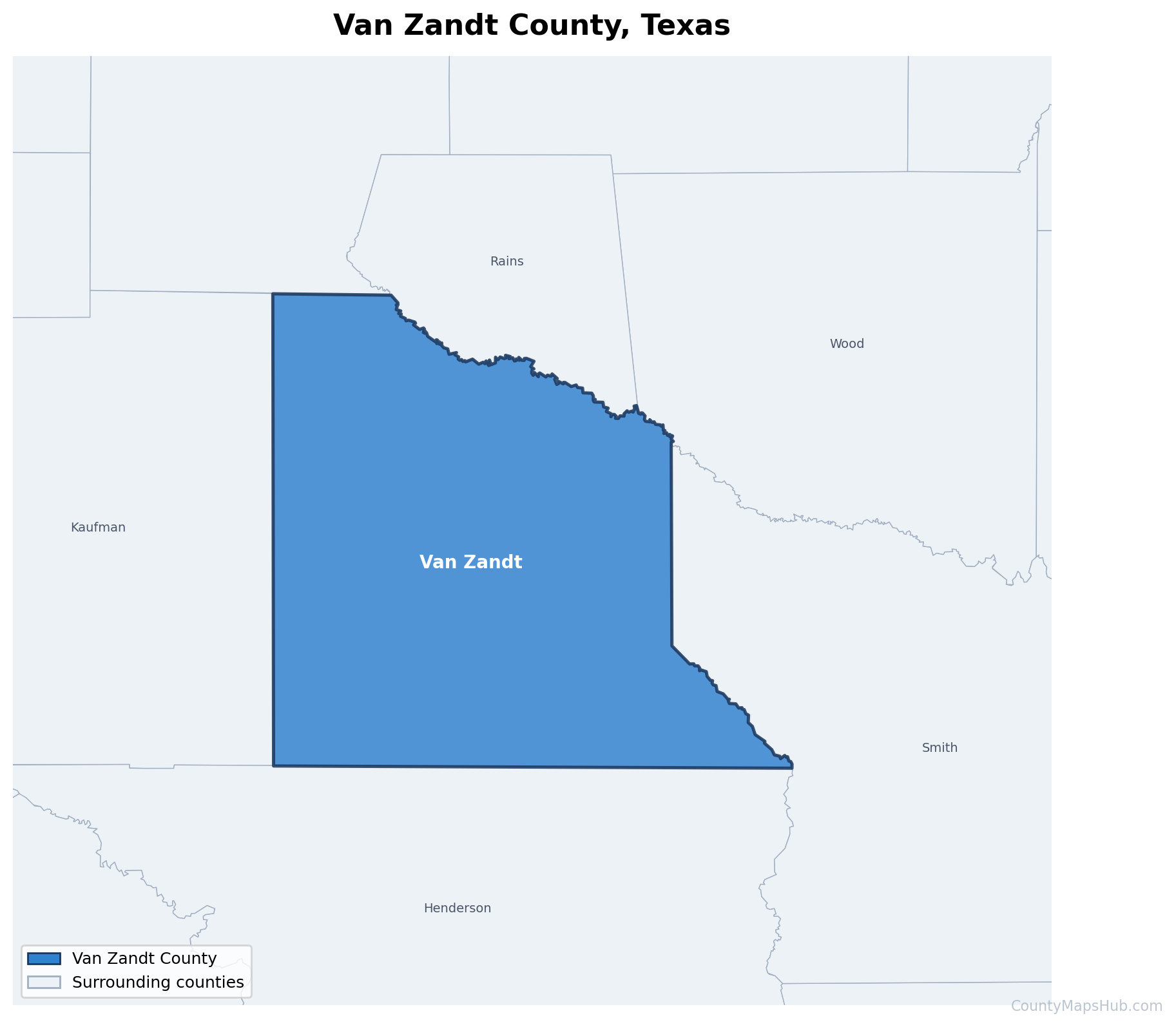 Van Zandt County map
