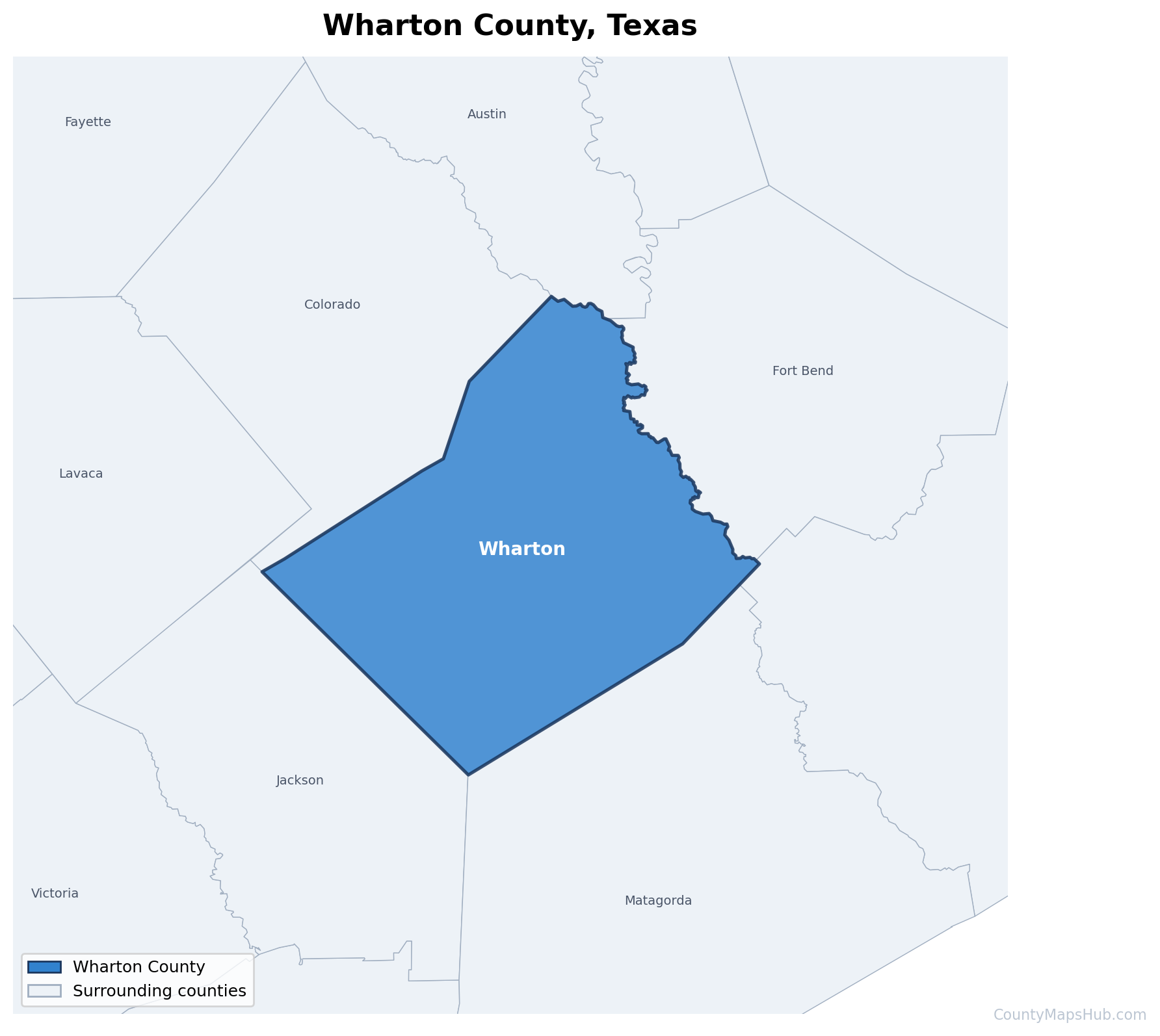Wharton County map